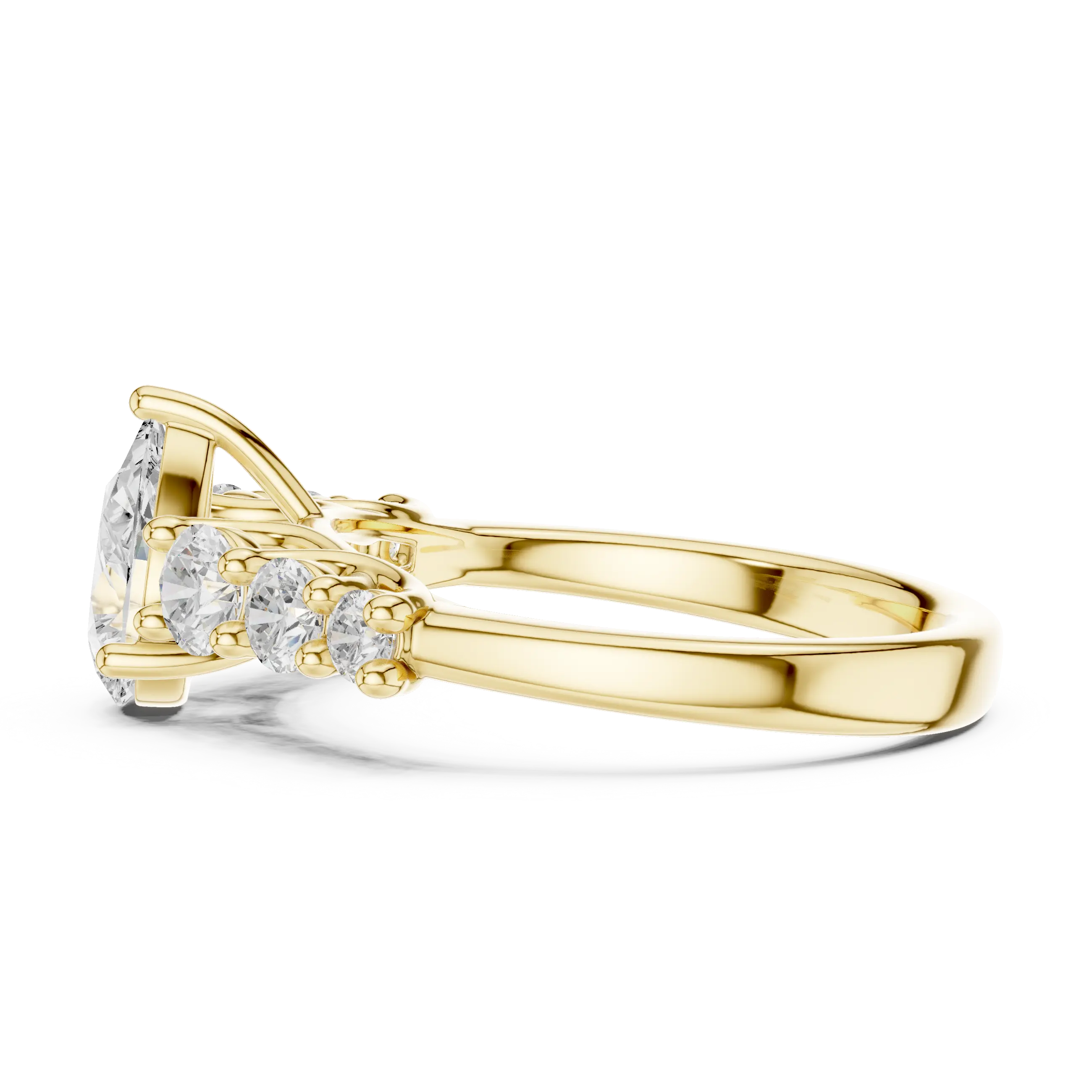 MJR071 - Five Stone Pear Centerpiece Elegant Ring