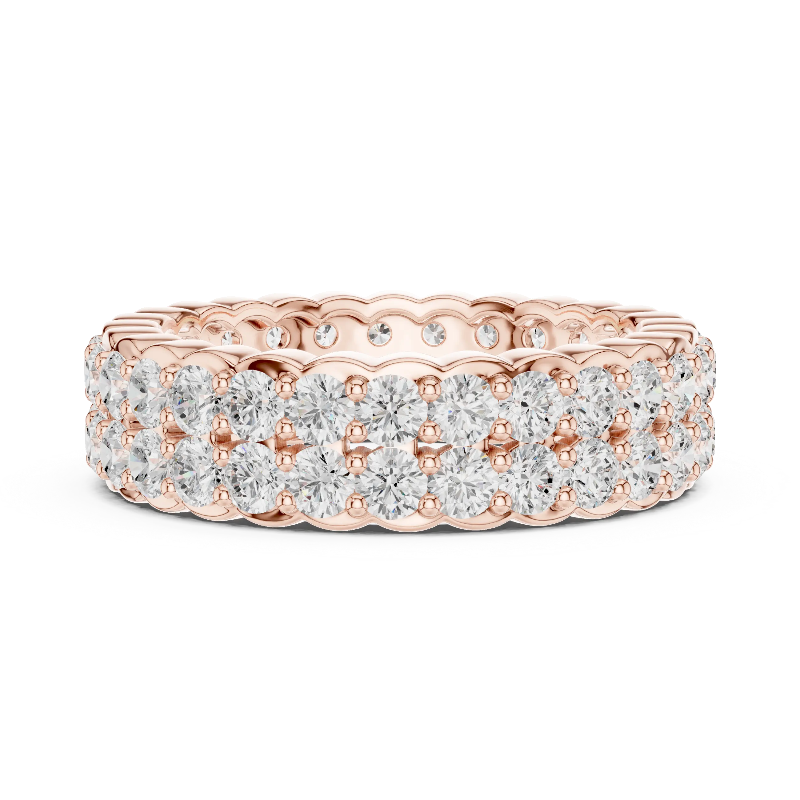 MJET018 - Dual Row Round Pavé Full Eternity Band