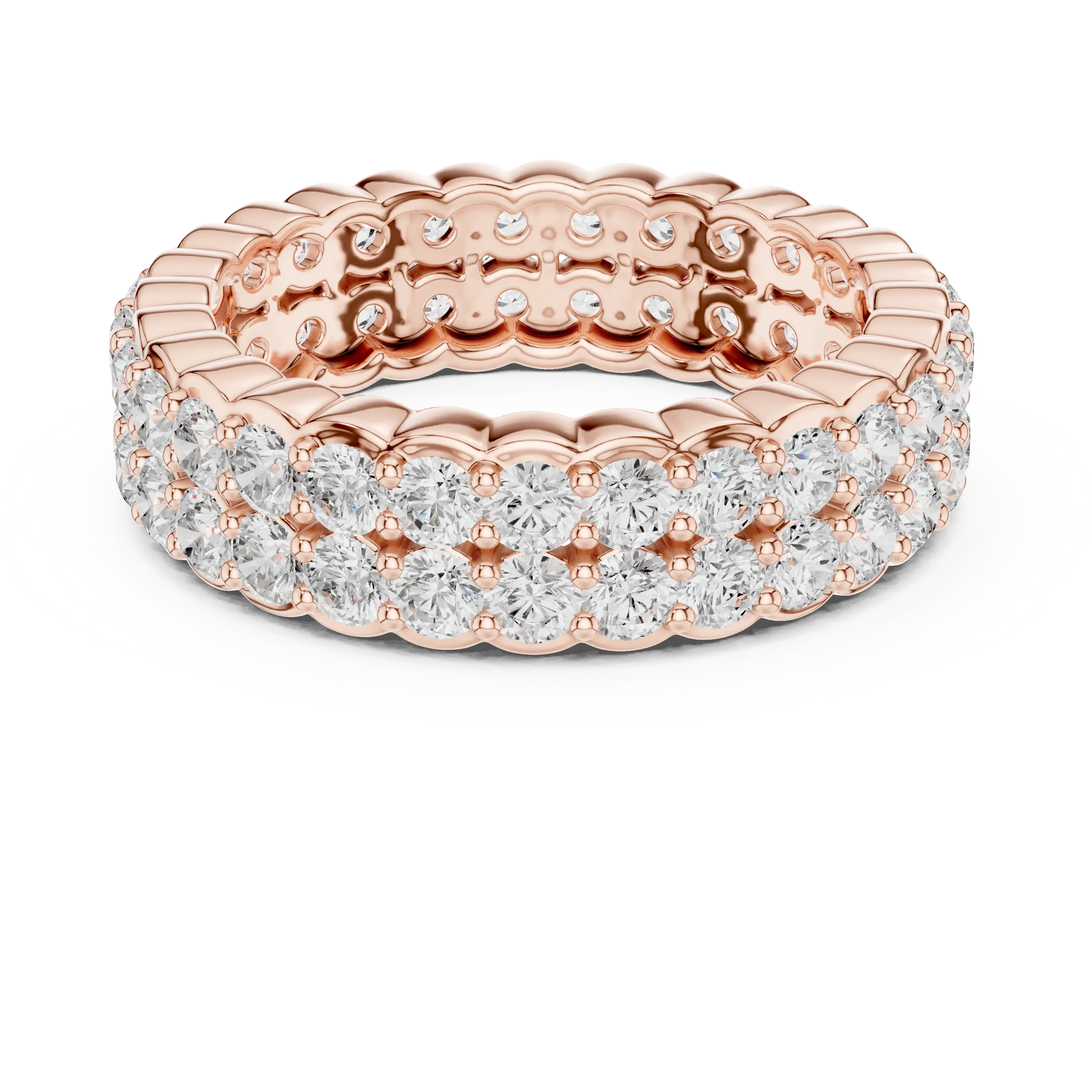 MJET018 - Dual Row Round Pavé Full Eternity Band