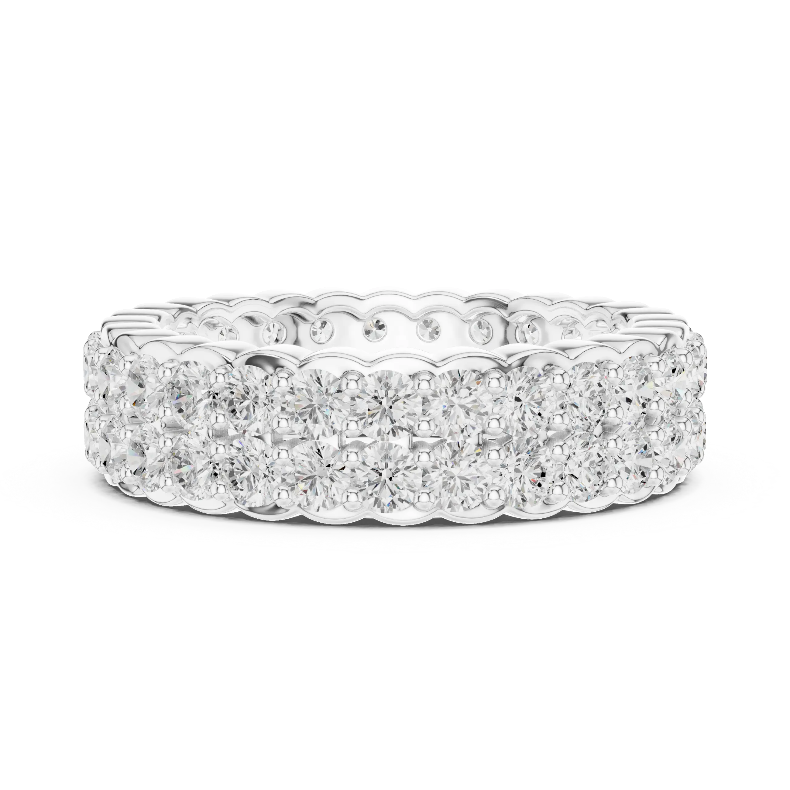 MJET018 - Dual Row Round Pavé Full Eternity Band