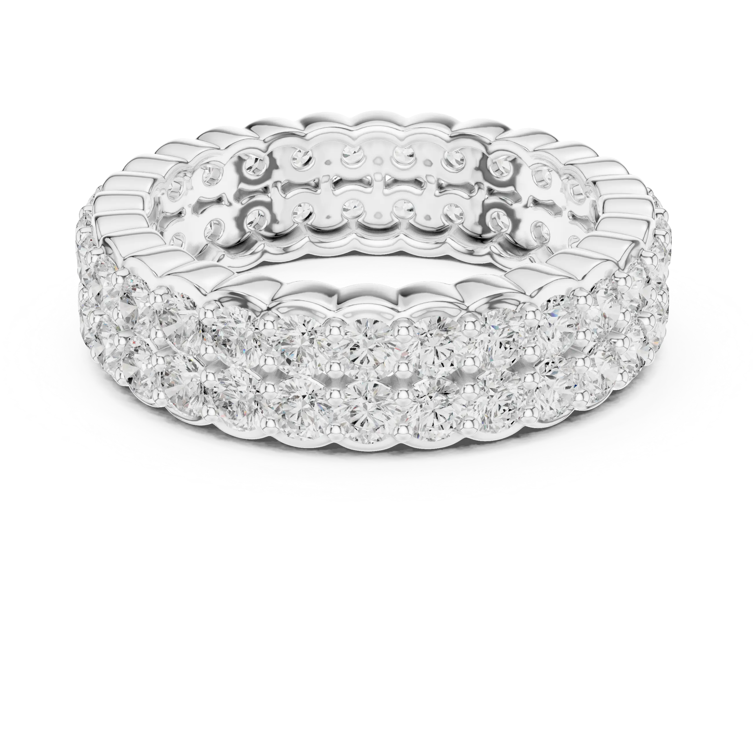 MJET018 - Dual Row Round Pavé Full Eternity Band