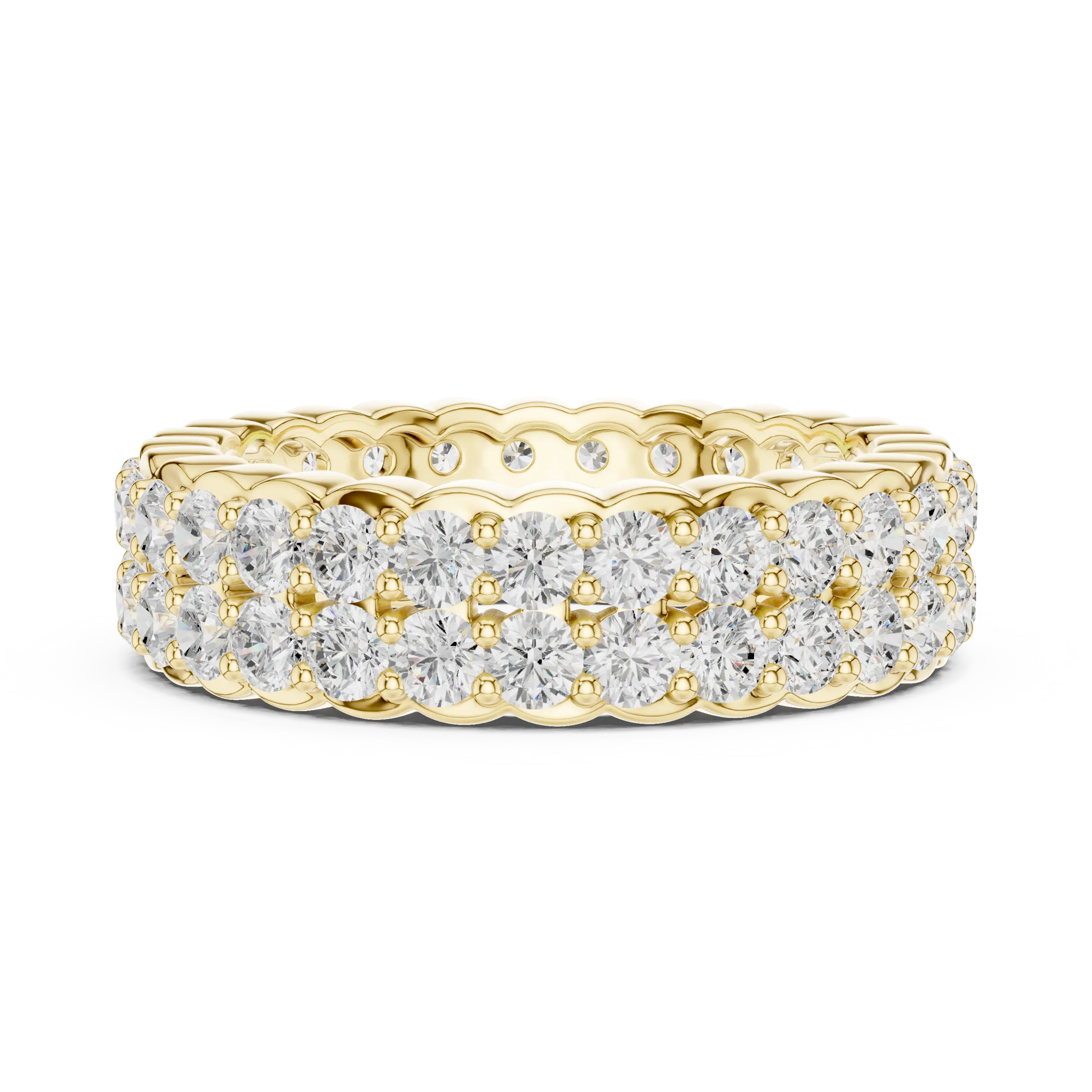MJET018 - Dual Row Round Pavé Full Eternity Band