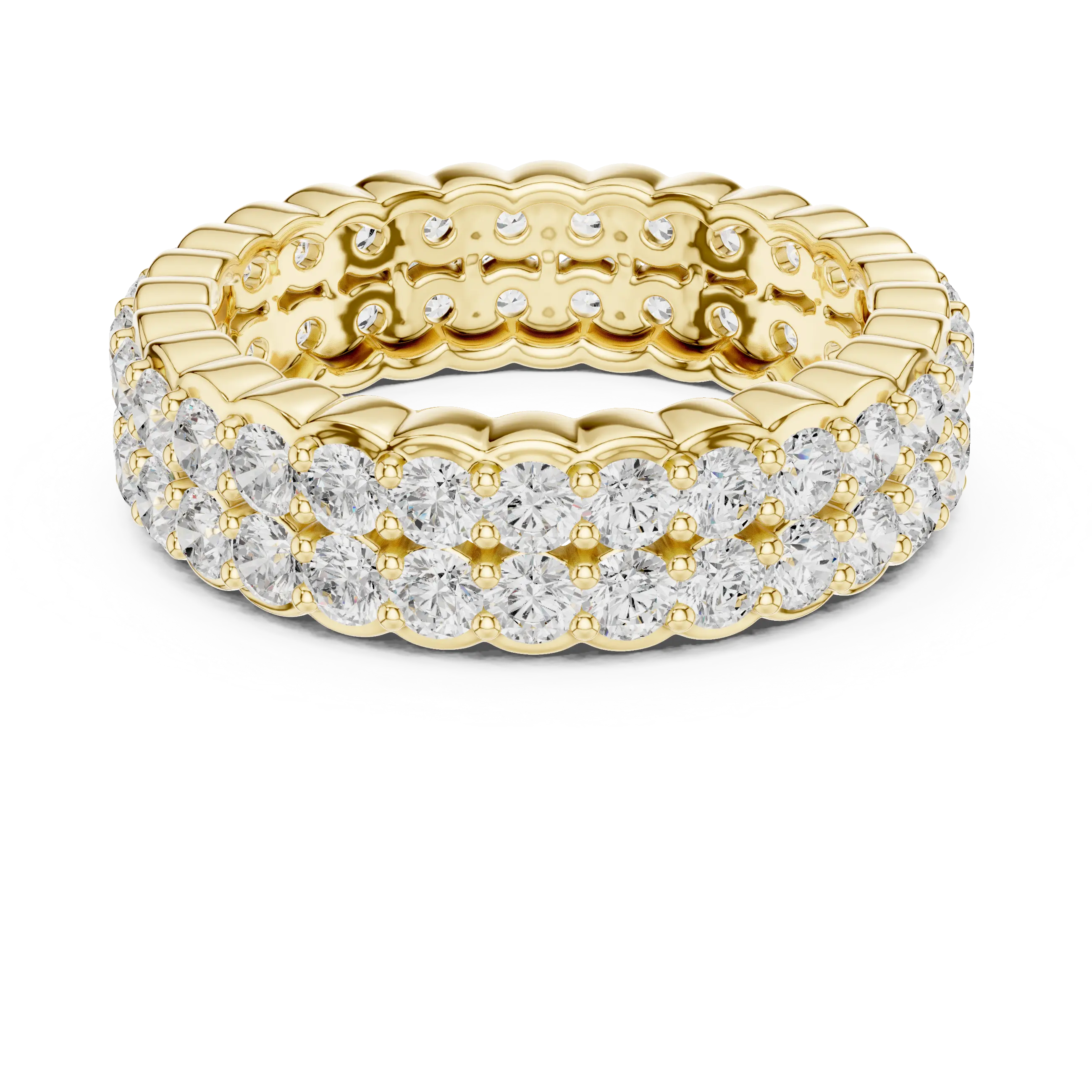 MJET018 - Dual Row Round Pavé Full Eternity Band