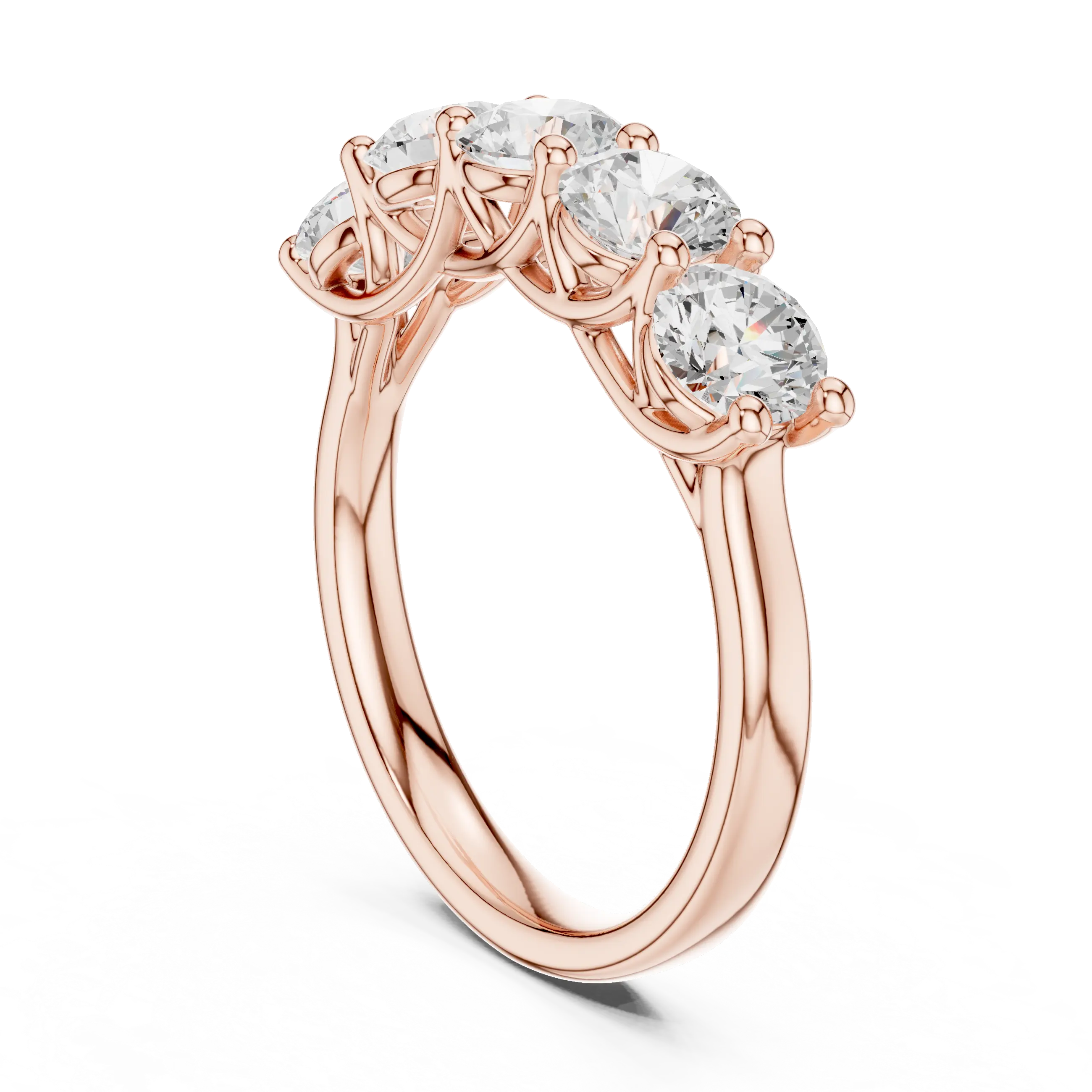 MJR072 - Elegant Shared Basket Round Silhouette Wedding Band