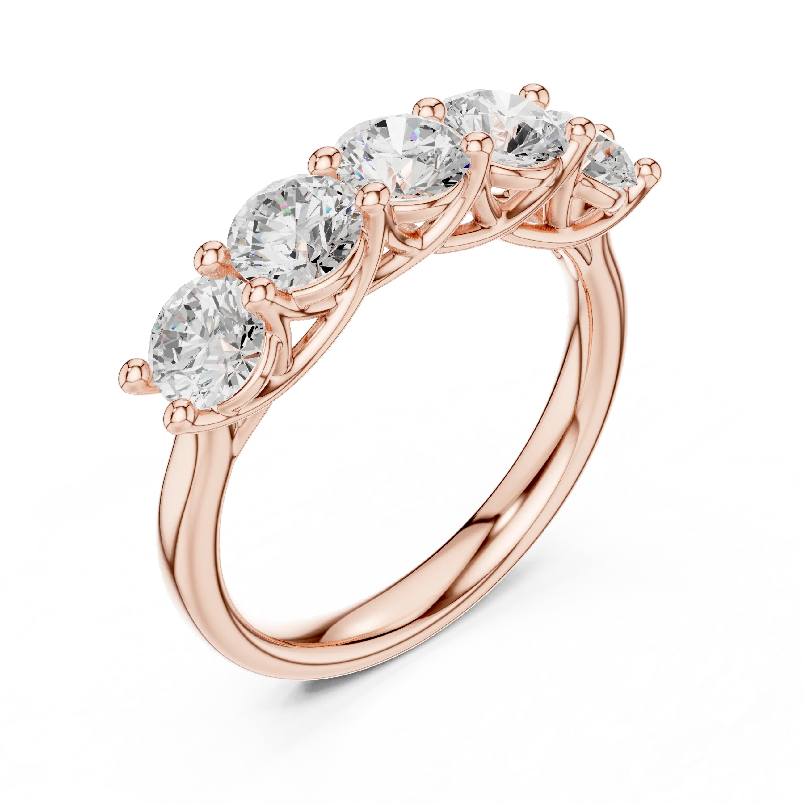 MJR072 - Elegant Shared Basket Round Silhouette Wedding Band