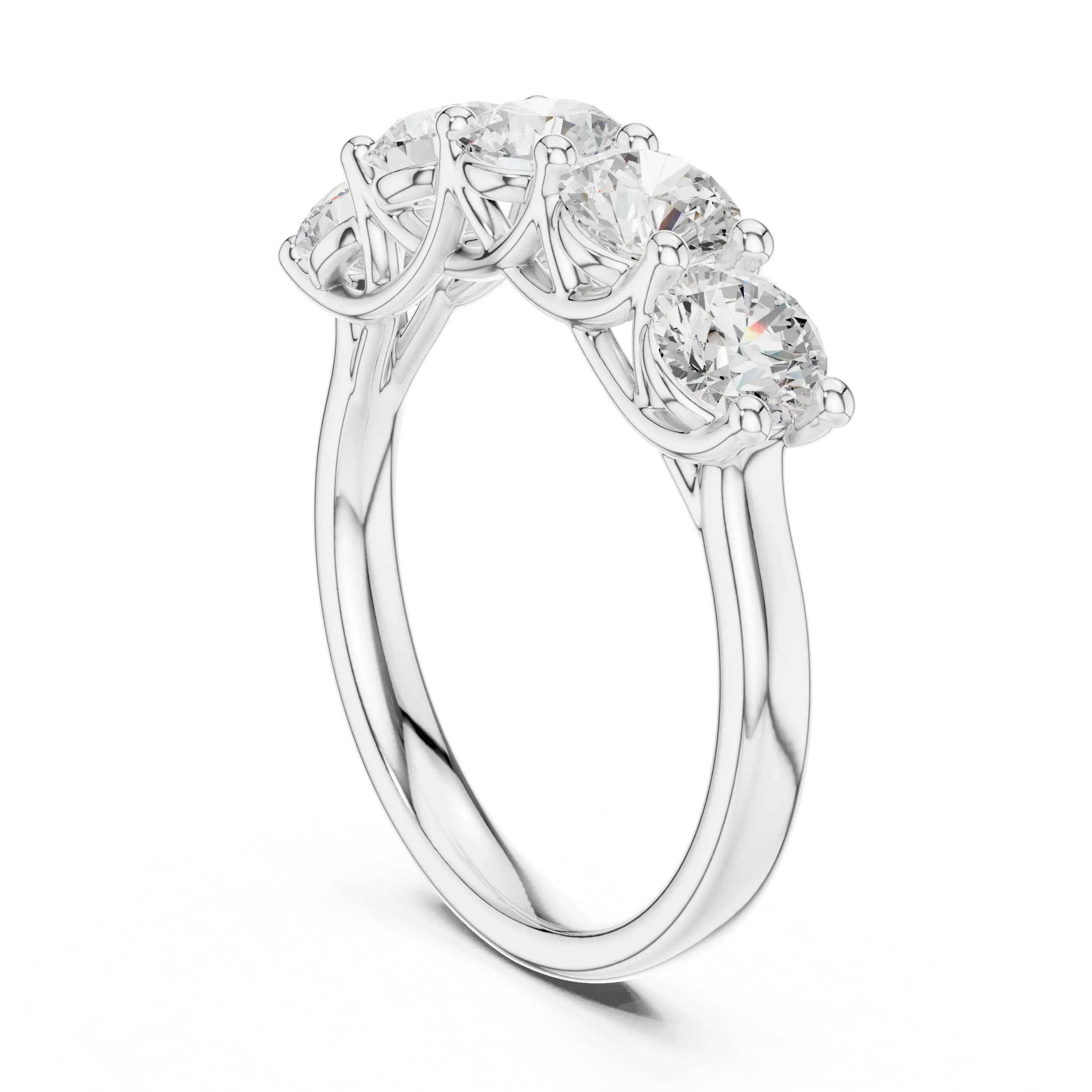 MJR072 - Elegant Shared Basket Round Silhouette Wedding Band