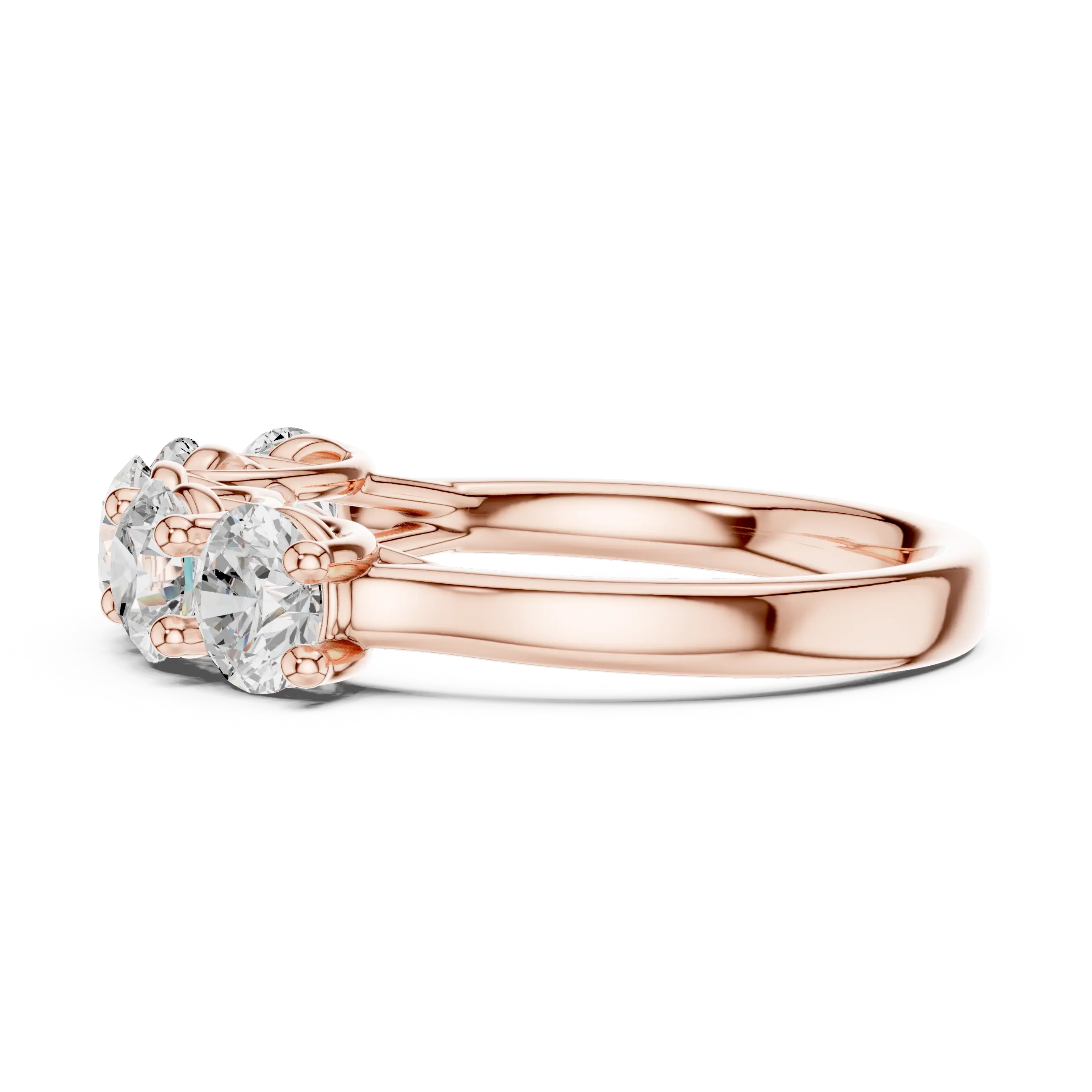 MJR072 - Elegant Shared Basket Round Silhouette Wedding Band