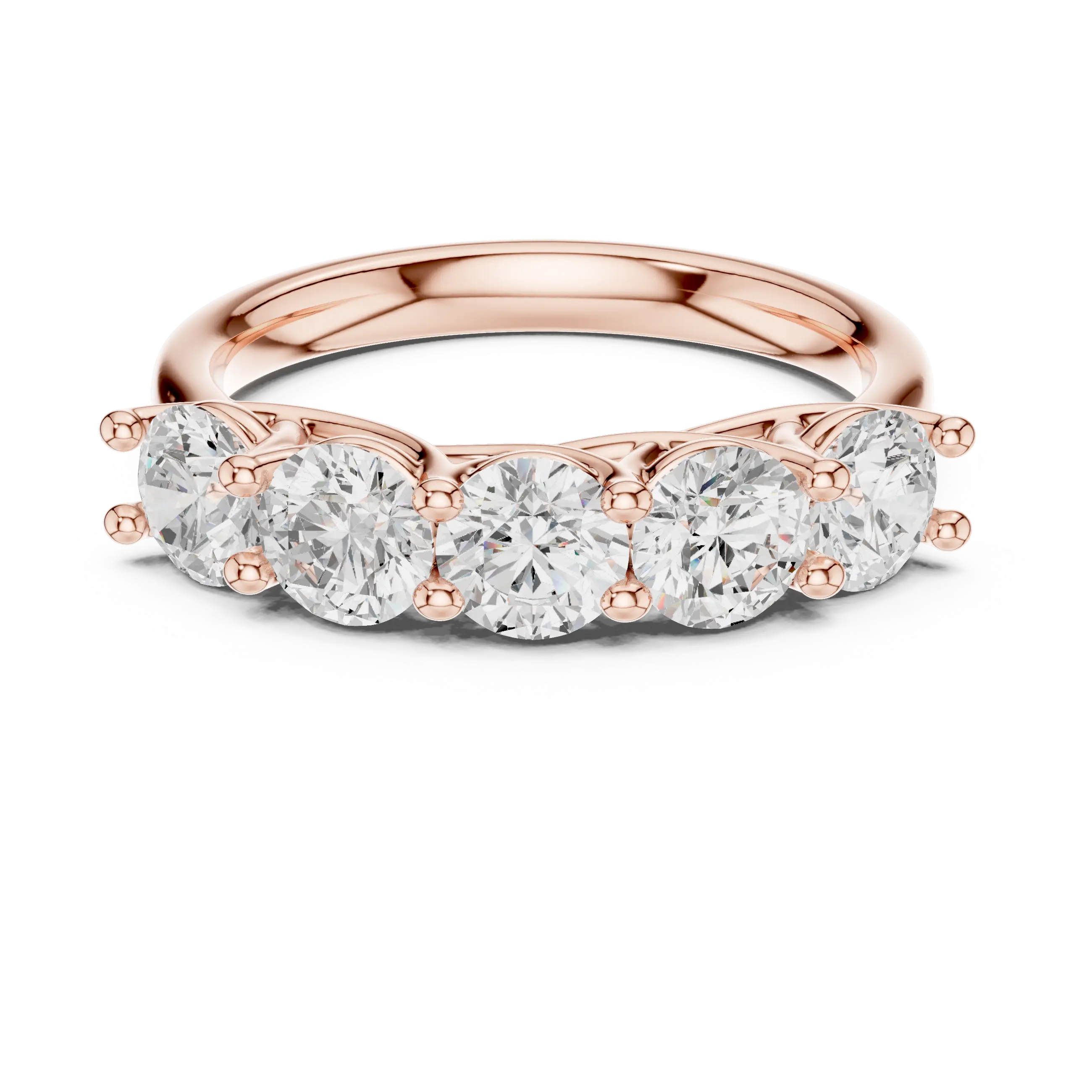 MJR072 - Elegant Shared Basket Round Silhouette Wedding Band