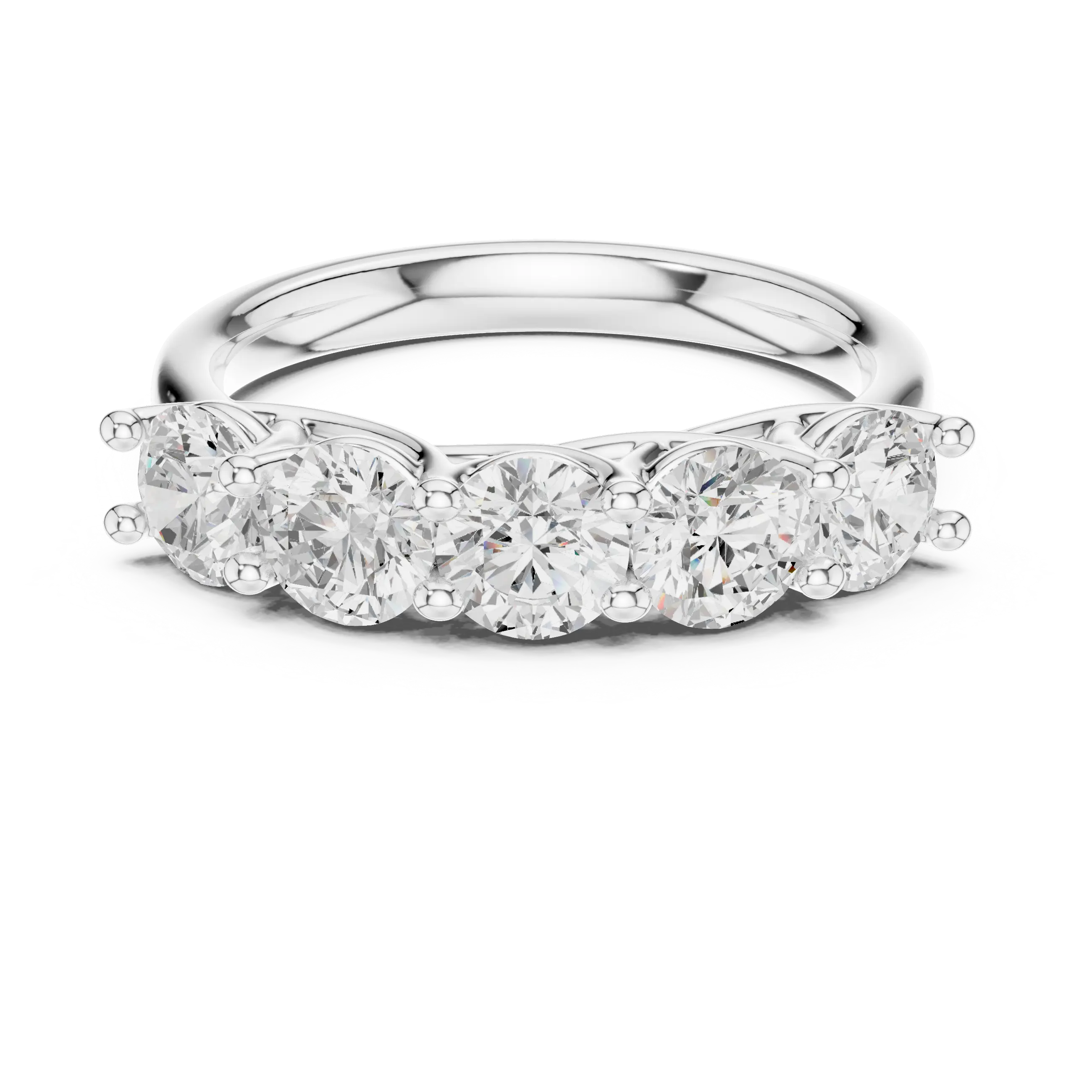 MJR072 - Elegant Shared Basket Round Silhouette Wedding Band
