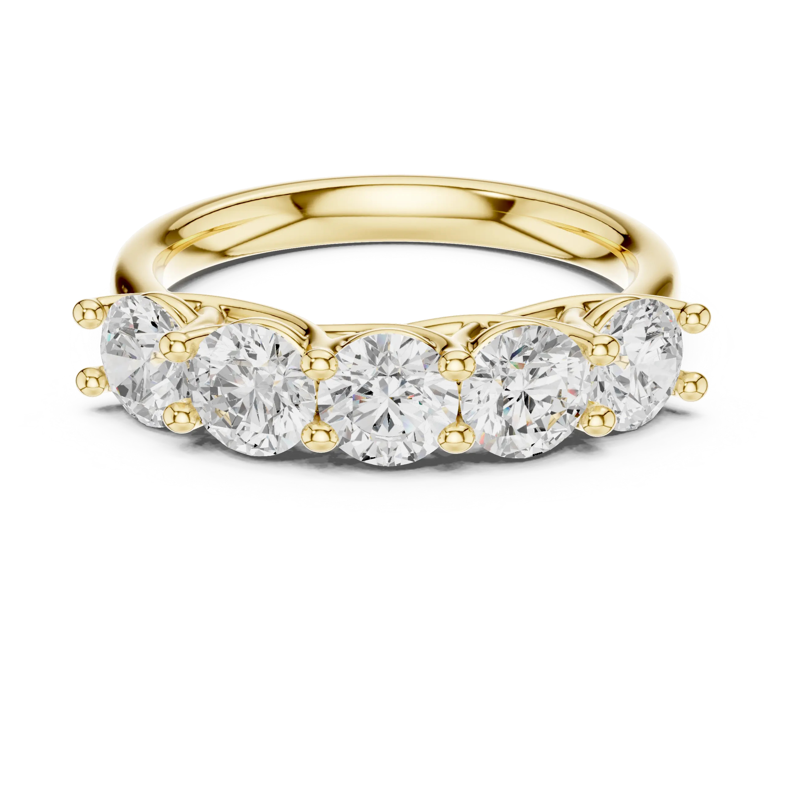MJR072 - Elegant Shared Basket Round Silhouette Wedding Band