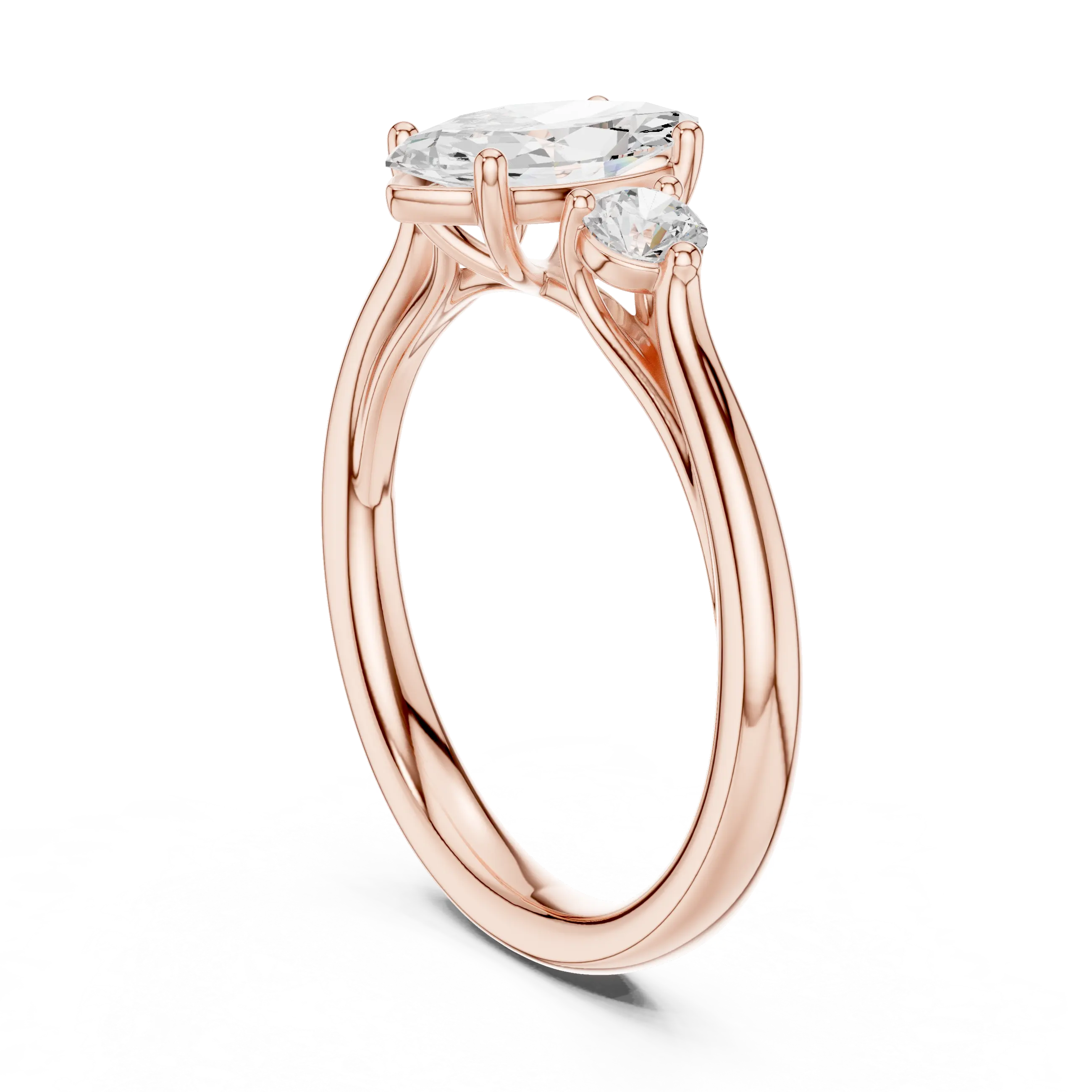 MJR075 - Elegant Three Stone Minimalist Marquise Bridal Band