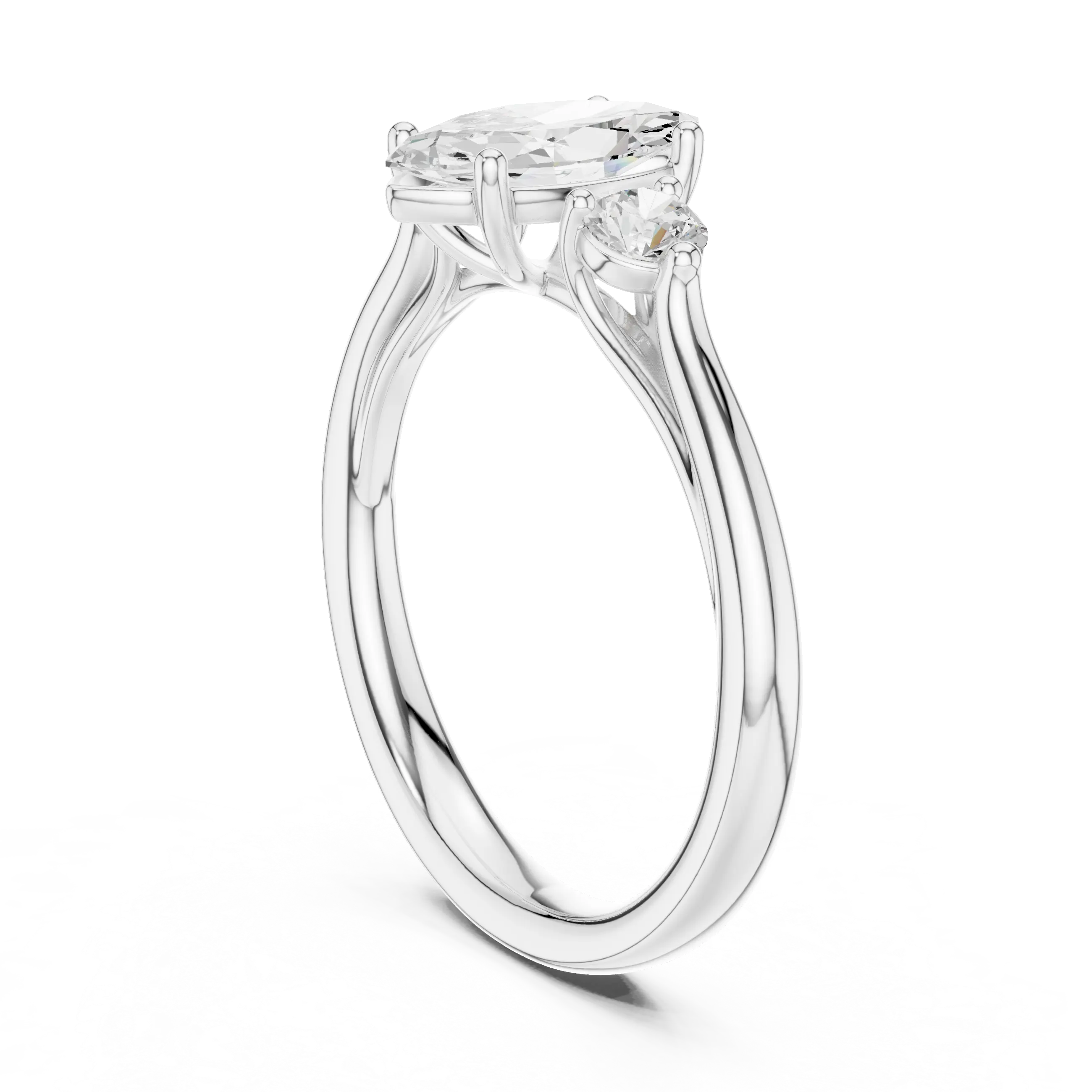 MJR075 - Elegant Three Stone Minimalist Marquise Bridal Band