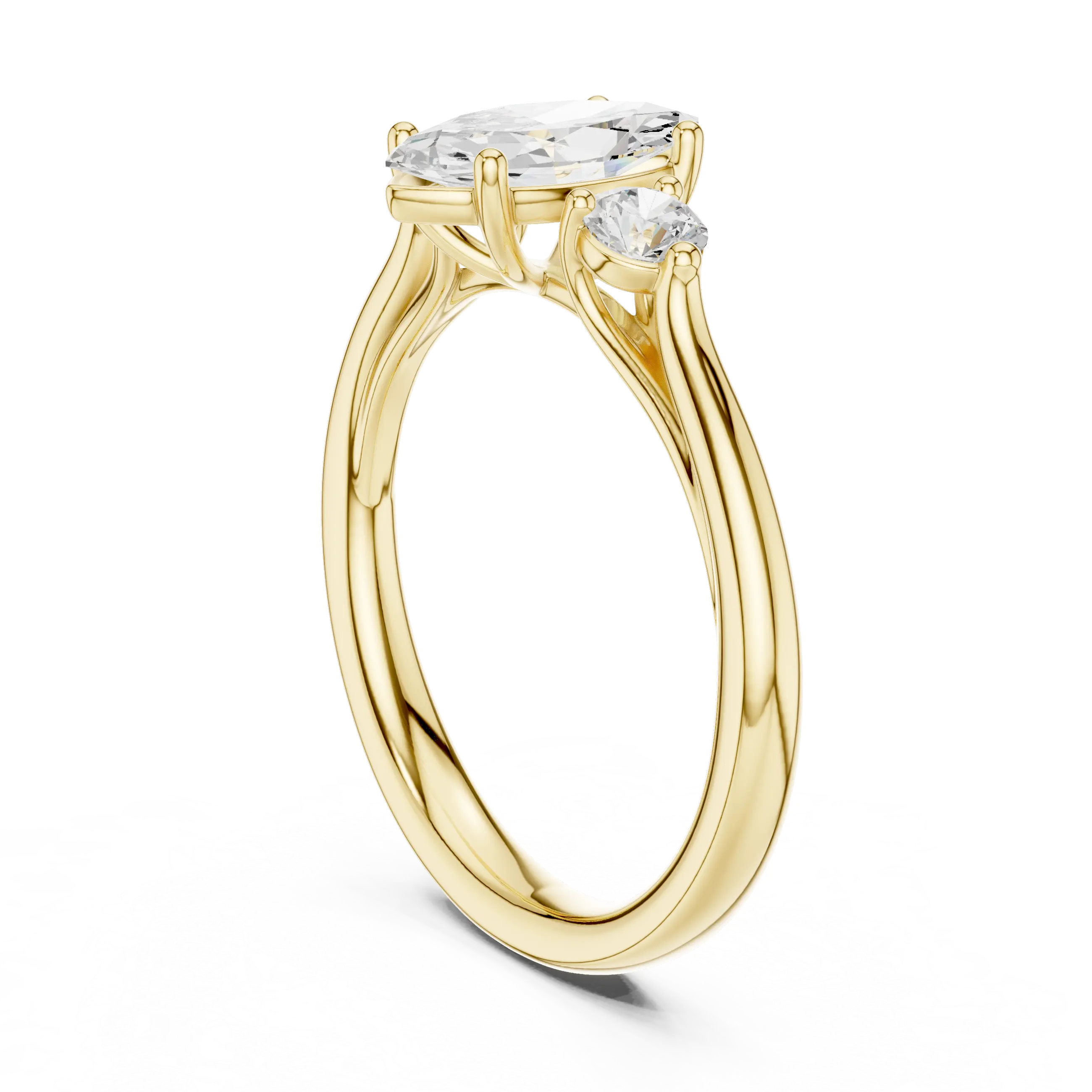 MJR075 - Elegant Three Stone Minimalist Marquise Bridal Band