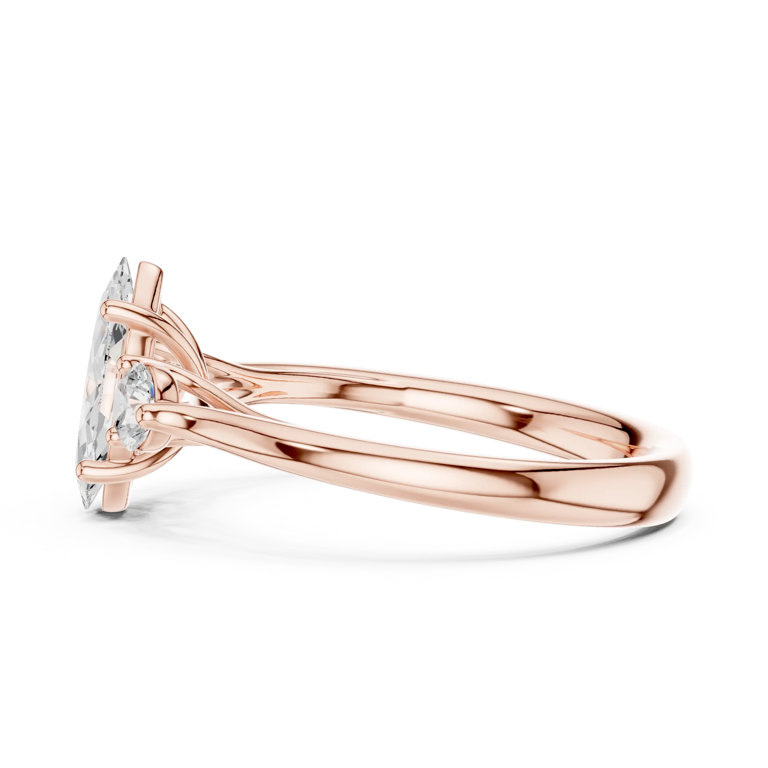 MJR075 - Elegant Three Stone Minimalist Marquise Bridal Band