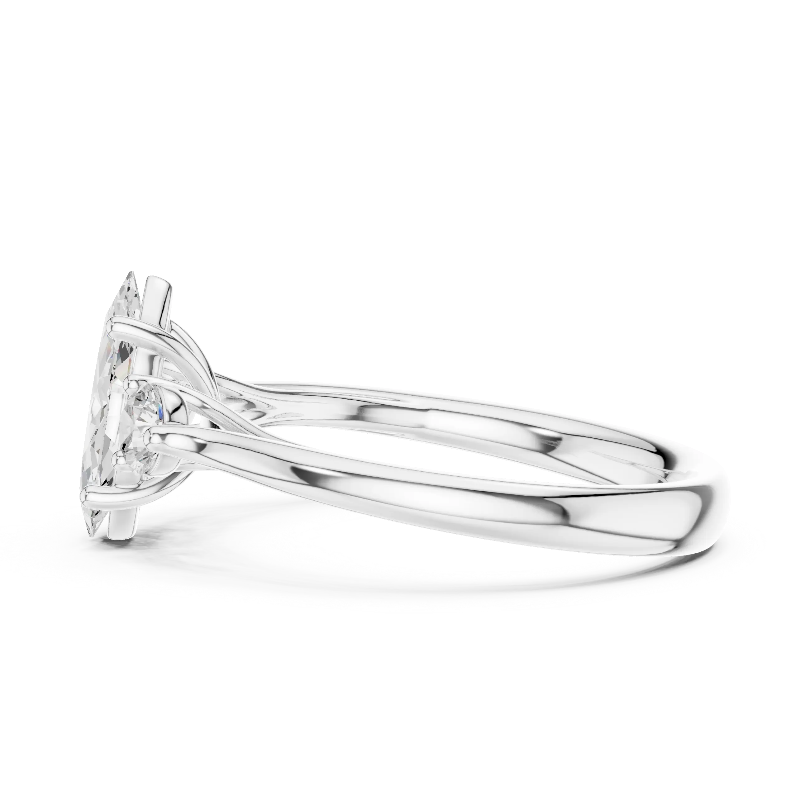 MJR075 - Elegant Three Stone Minimalist Marquise Bridal Band