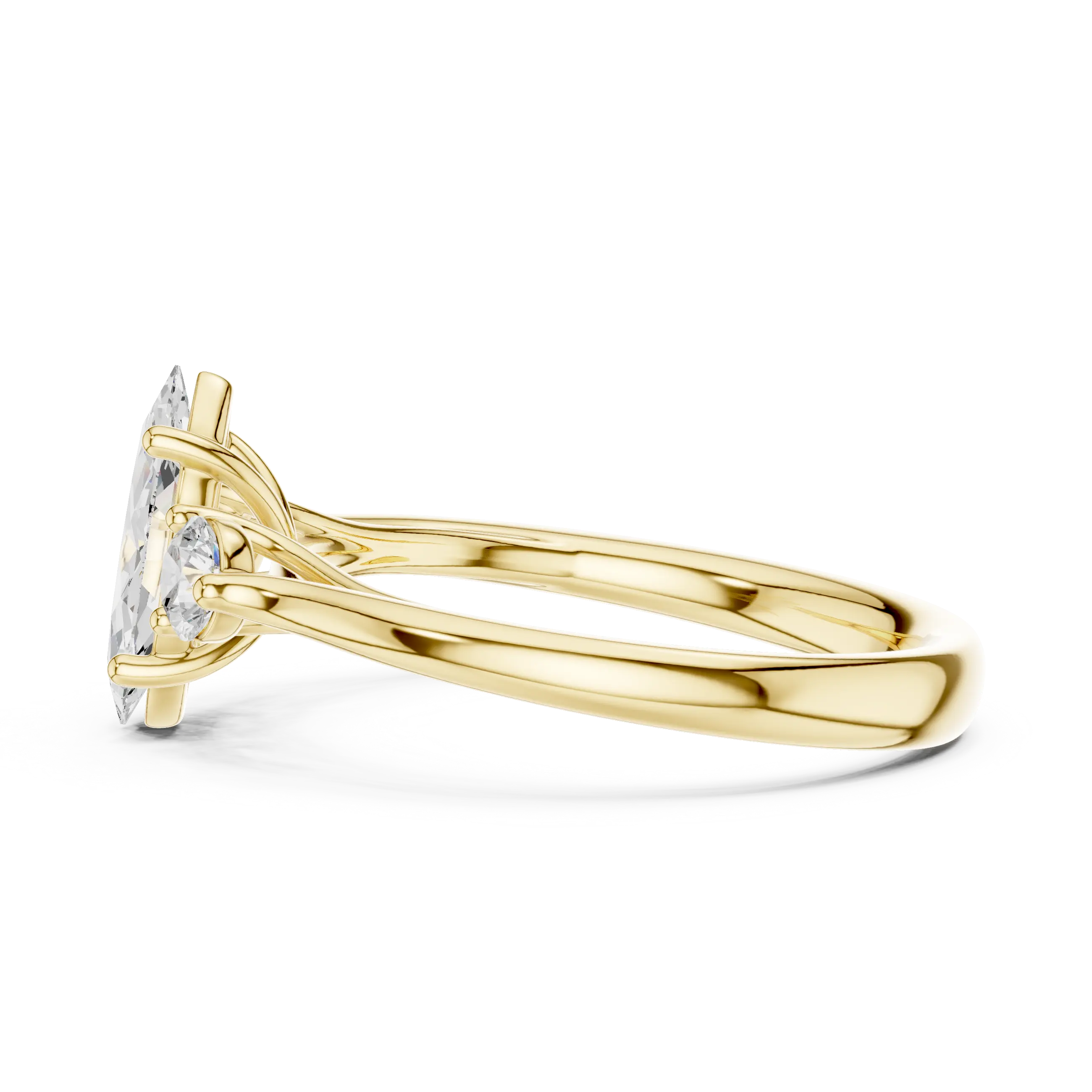 MJR075 - Elegant Three Stone Minimalist Marquise Bridal Band