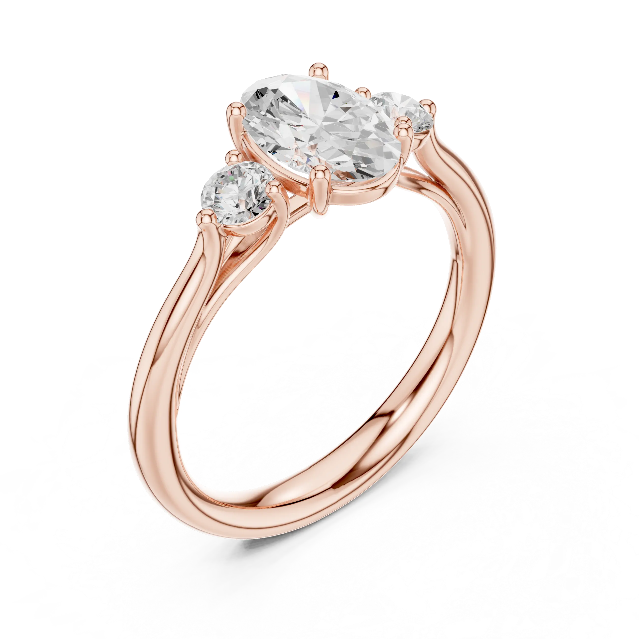 MJR076 - Modern Oval Trio Comfort Fit Ring
