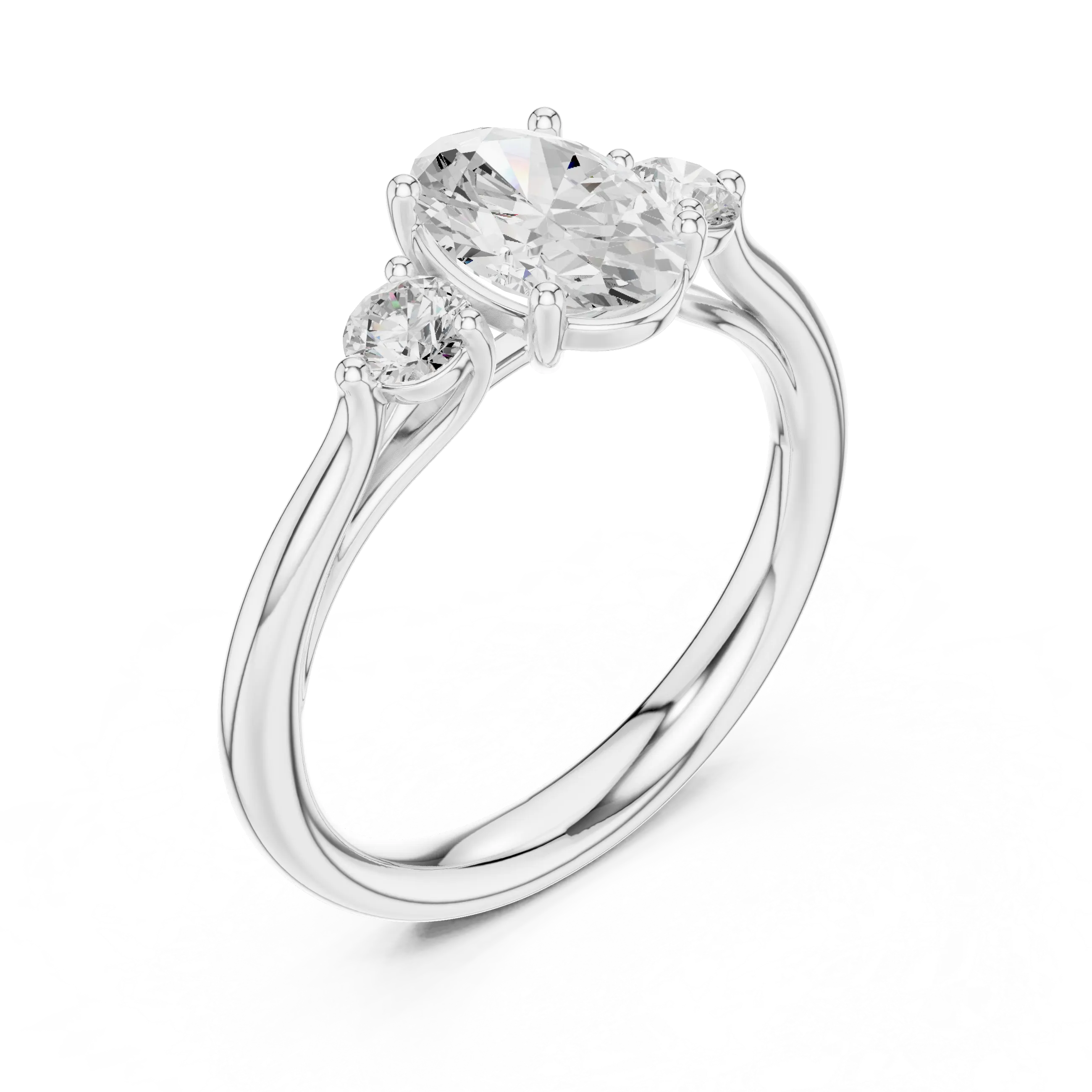 MJR076 - Modern Oval Trio Comfort Fit Ring