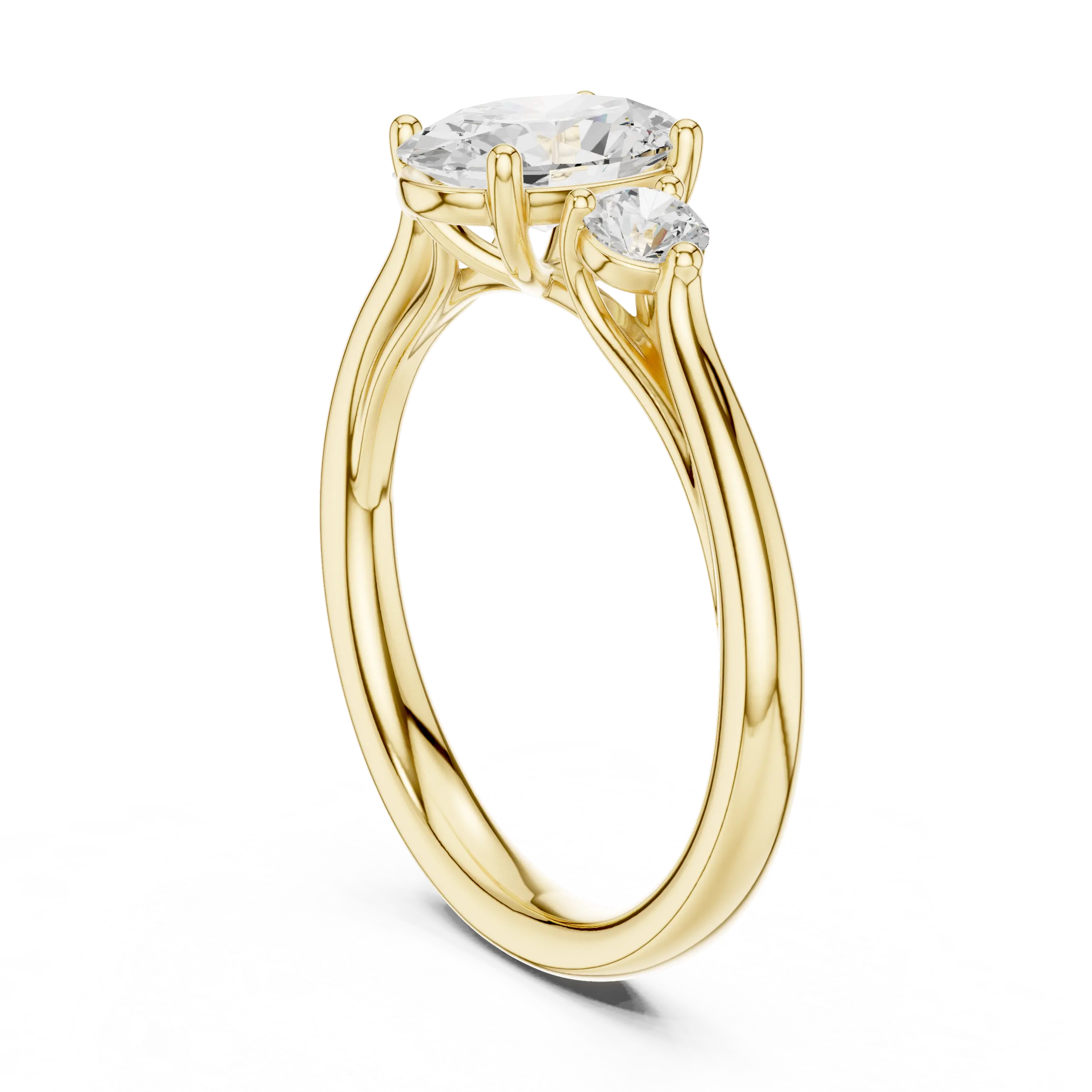 MJR076 - Modern Oval Trio Comfort Fit Ring