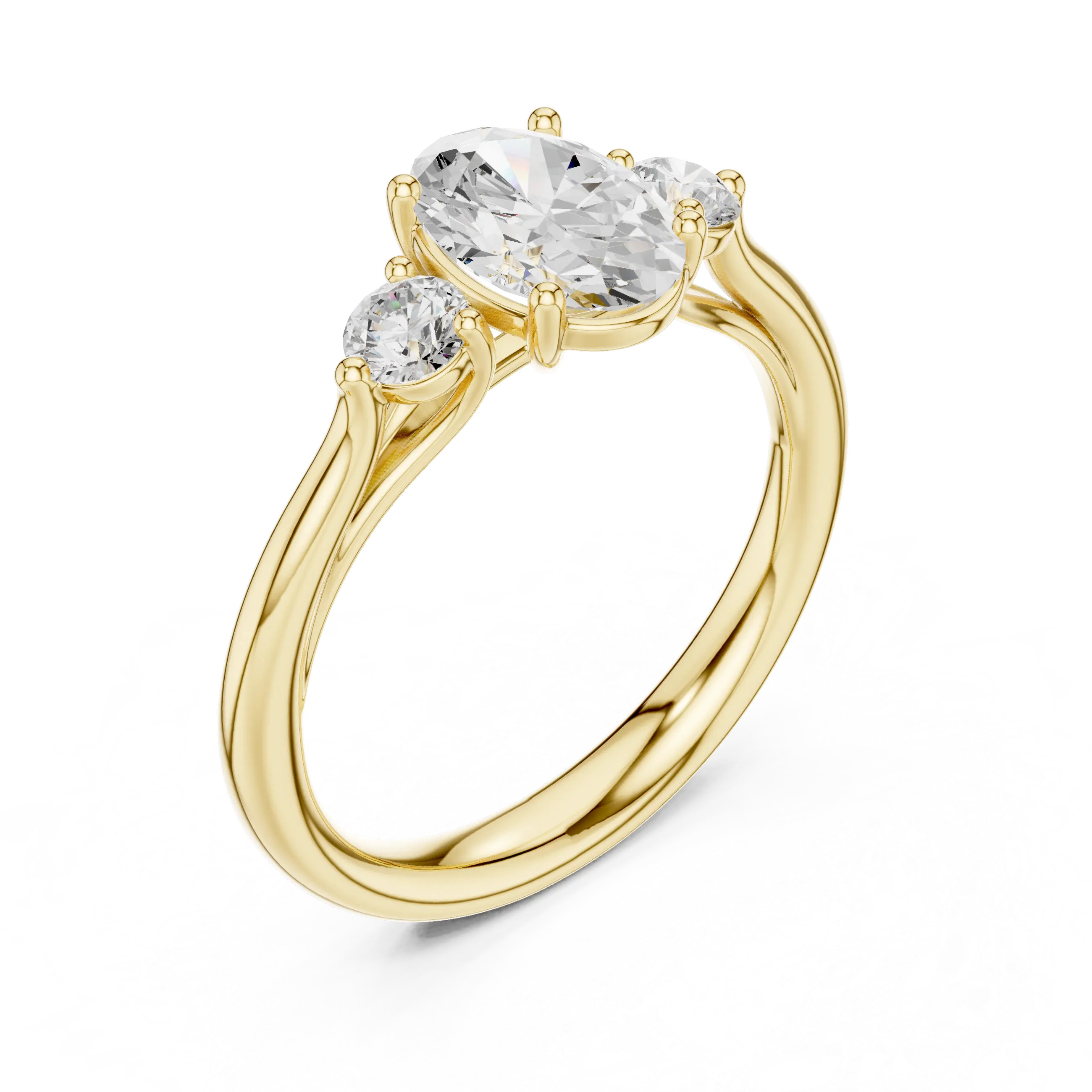 MJR076 - Modern Oval Trio Comfort Fit Ring