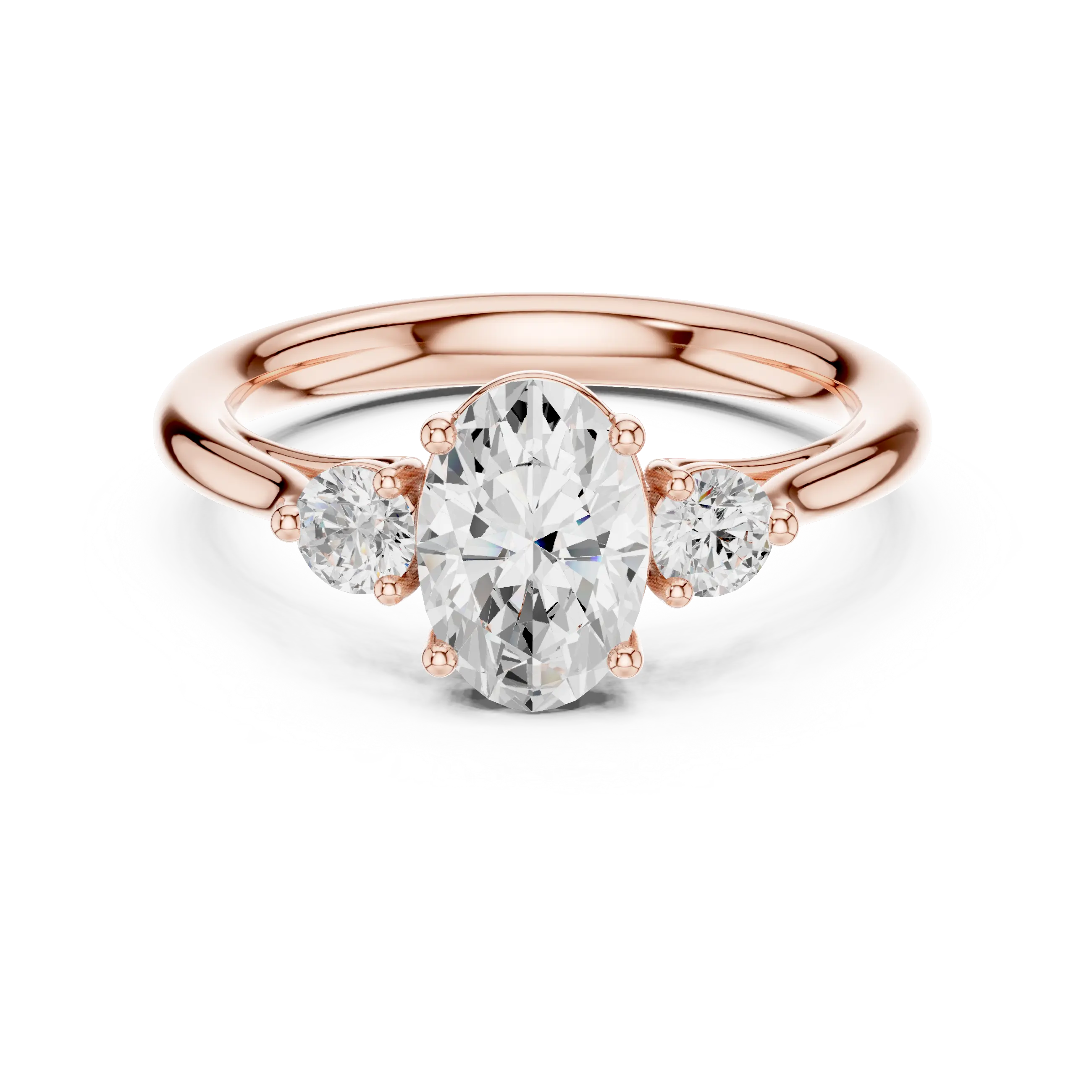 MJR076 - Modern Oval Trio Comfort Fit Ring