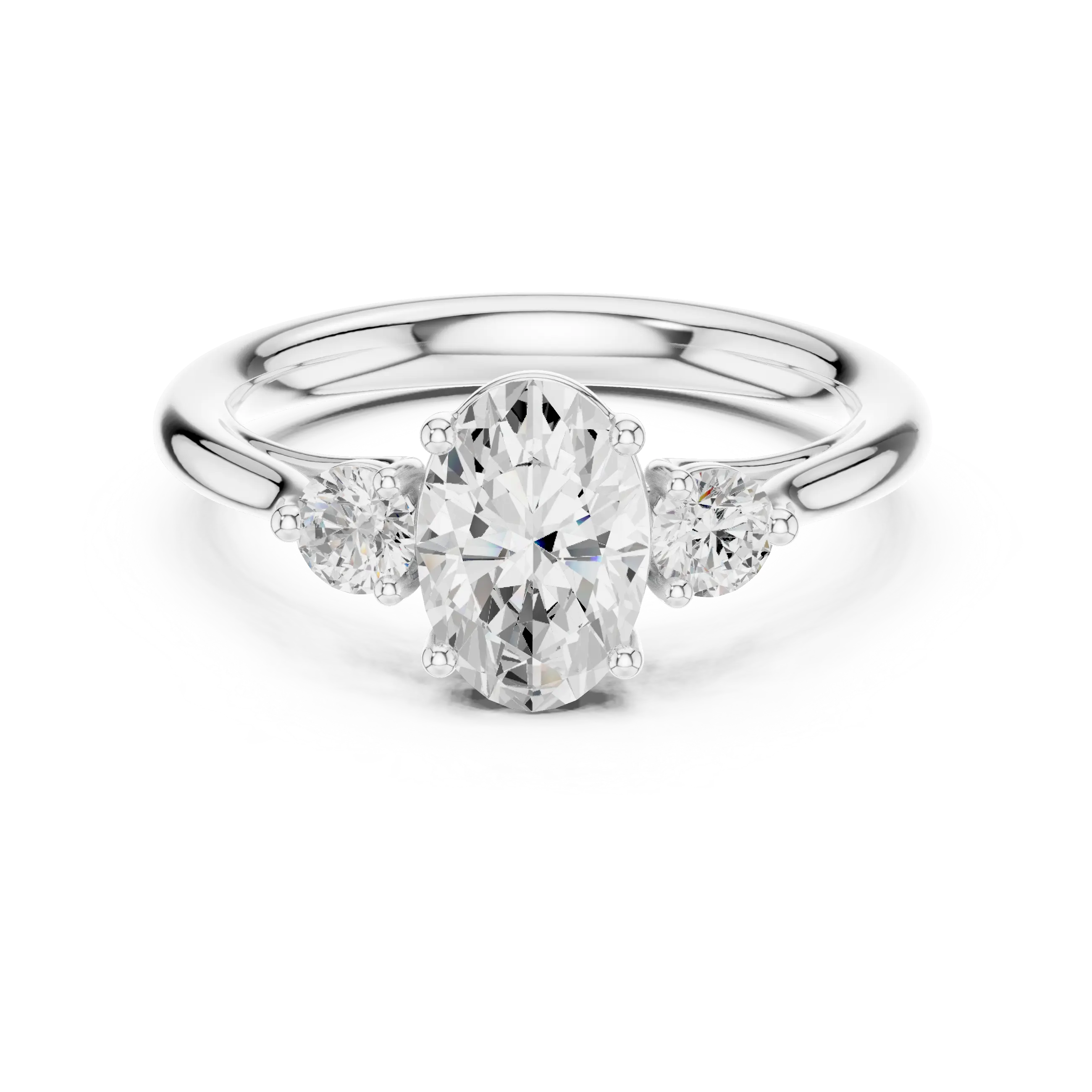 MJR076 - Modern Oval Trio Comfort Fit Ring