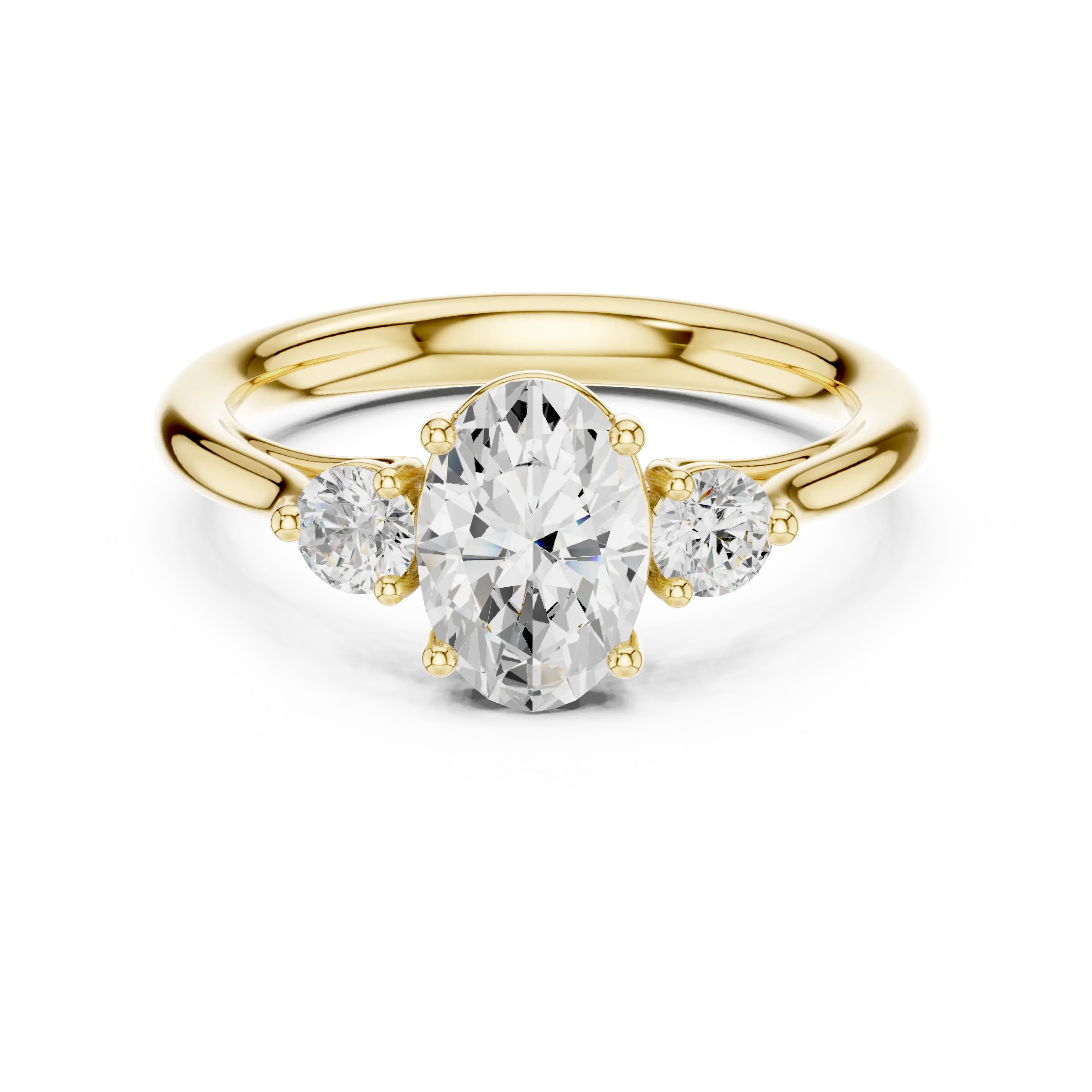 MJR076 - Modern Oval Trio Comfort Fit Ring