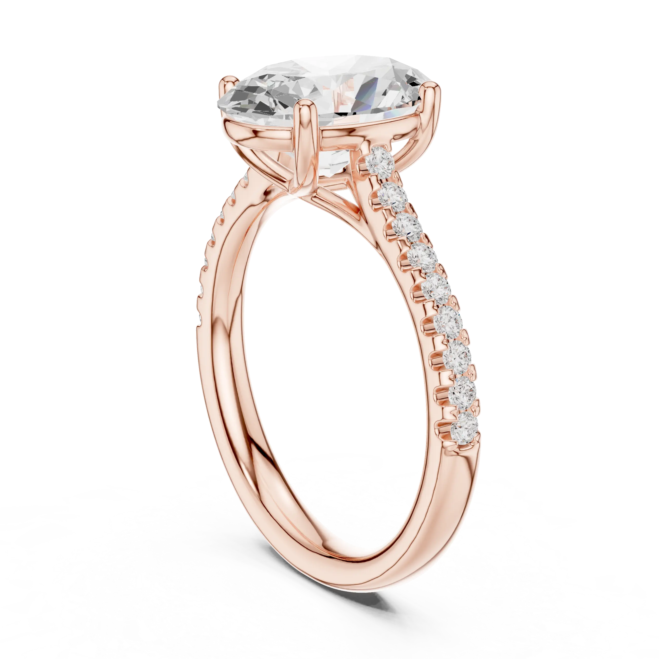 MJR077 - Oval Cut Hidden Halo Encrusted Collar Ring