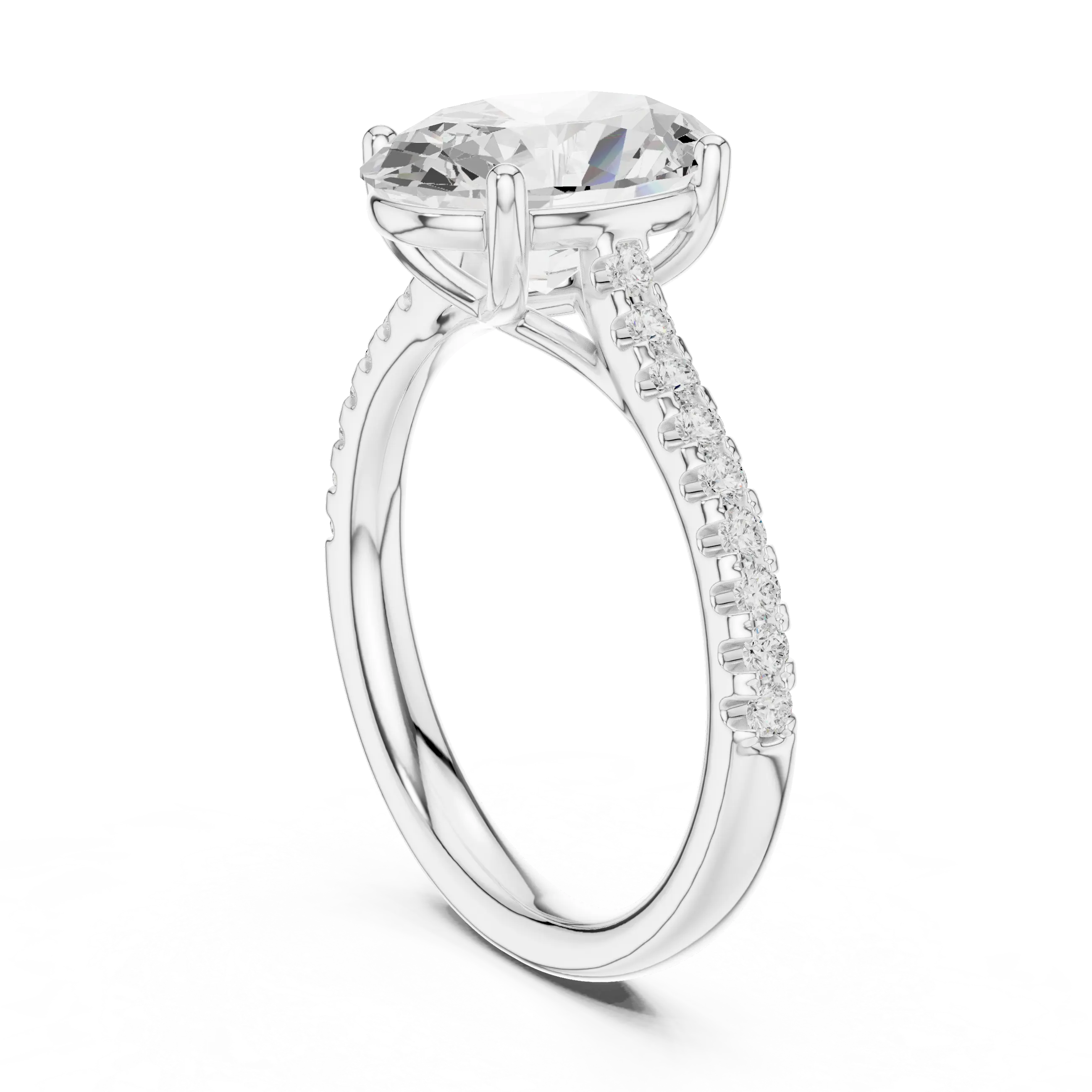 MJR077 - Oval Cut Hidden Halo Encrusted Collar Ring