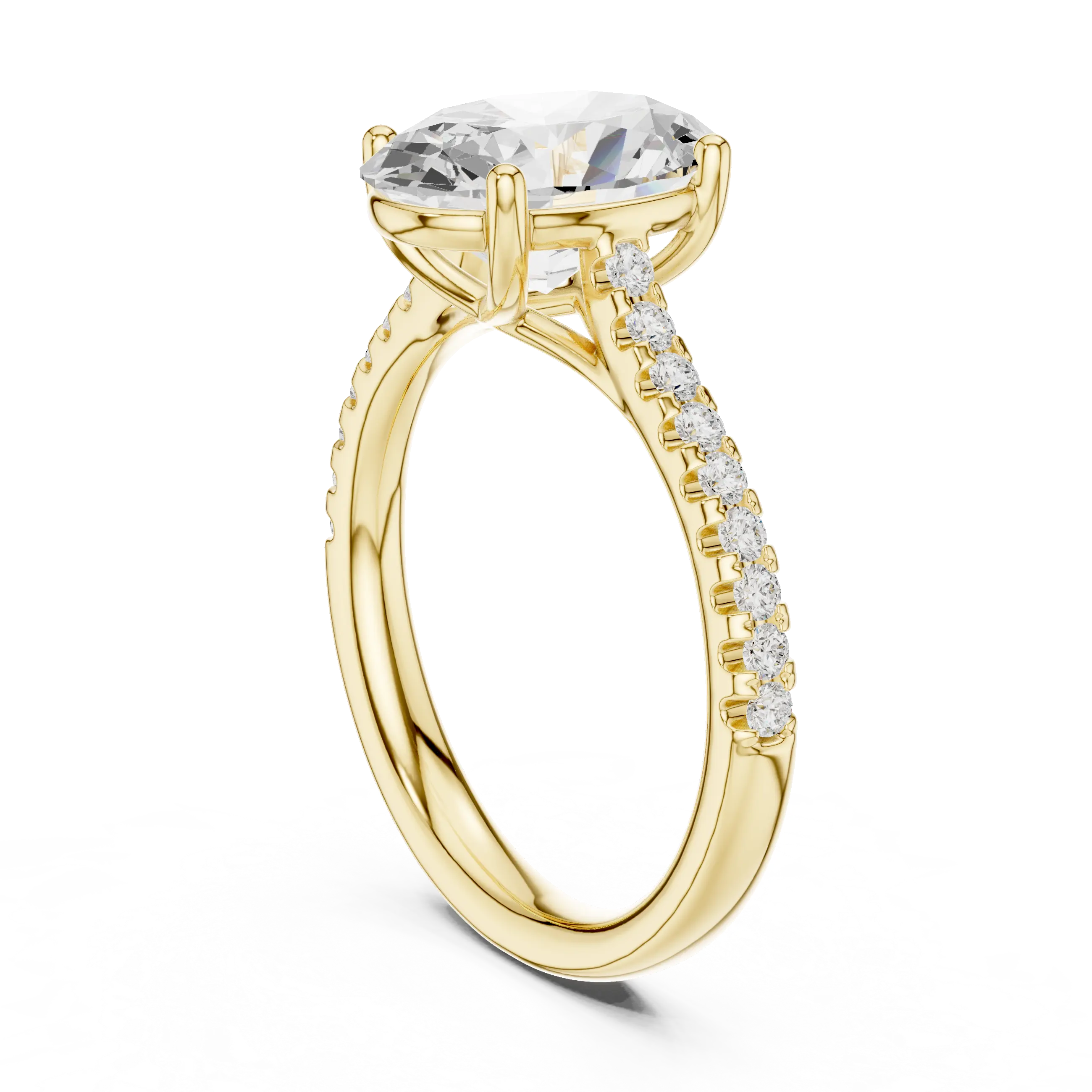 MJR077 - Oval Cut Hidden Halo Encrusted Collar Ring