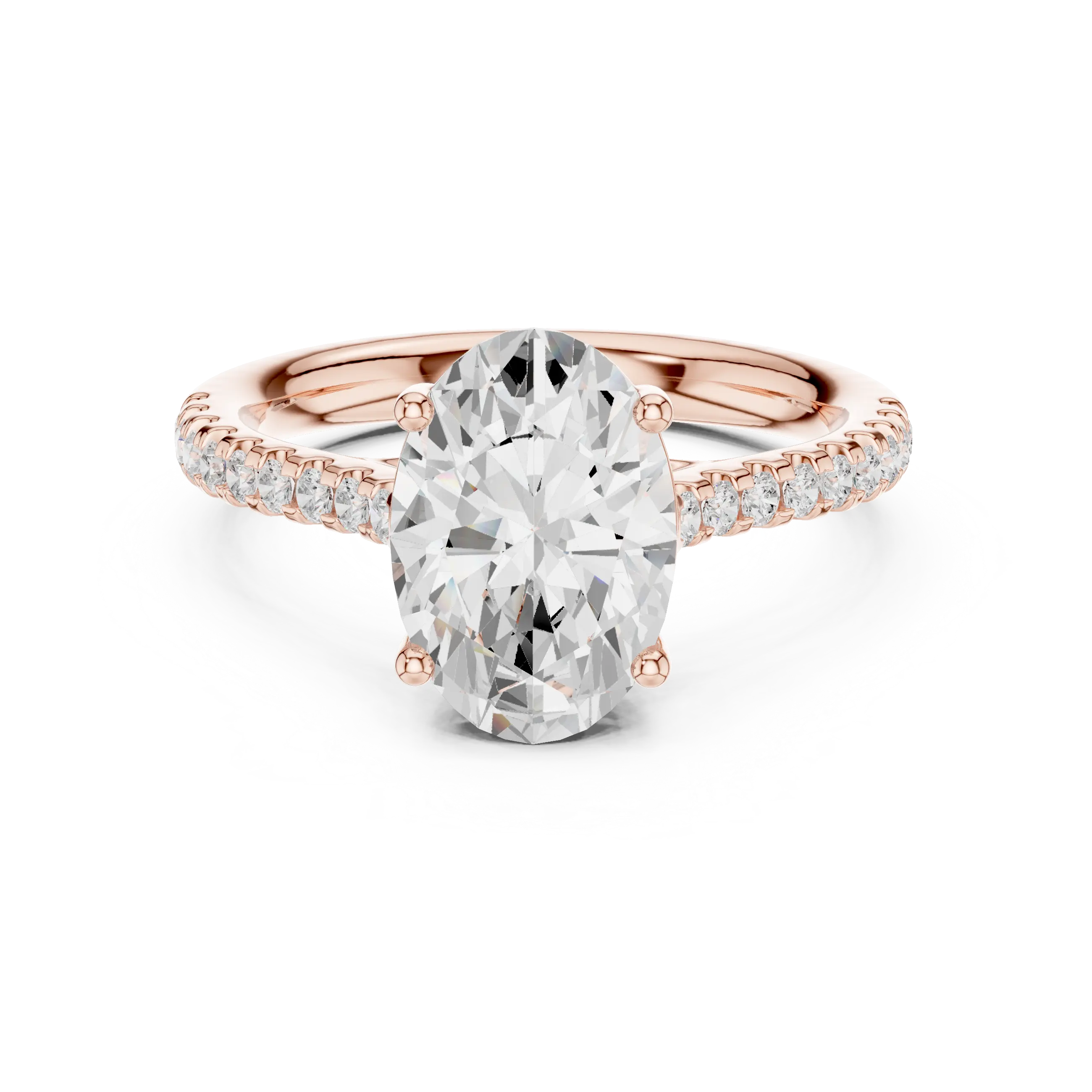 MJR077 - Oval Cut Hidden Halo Encrusted Collar Ring