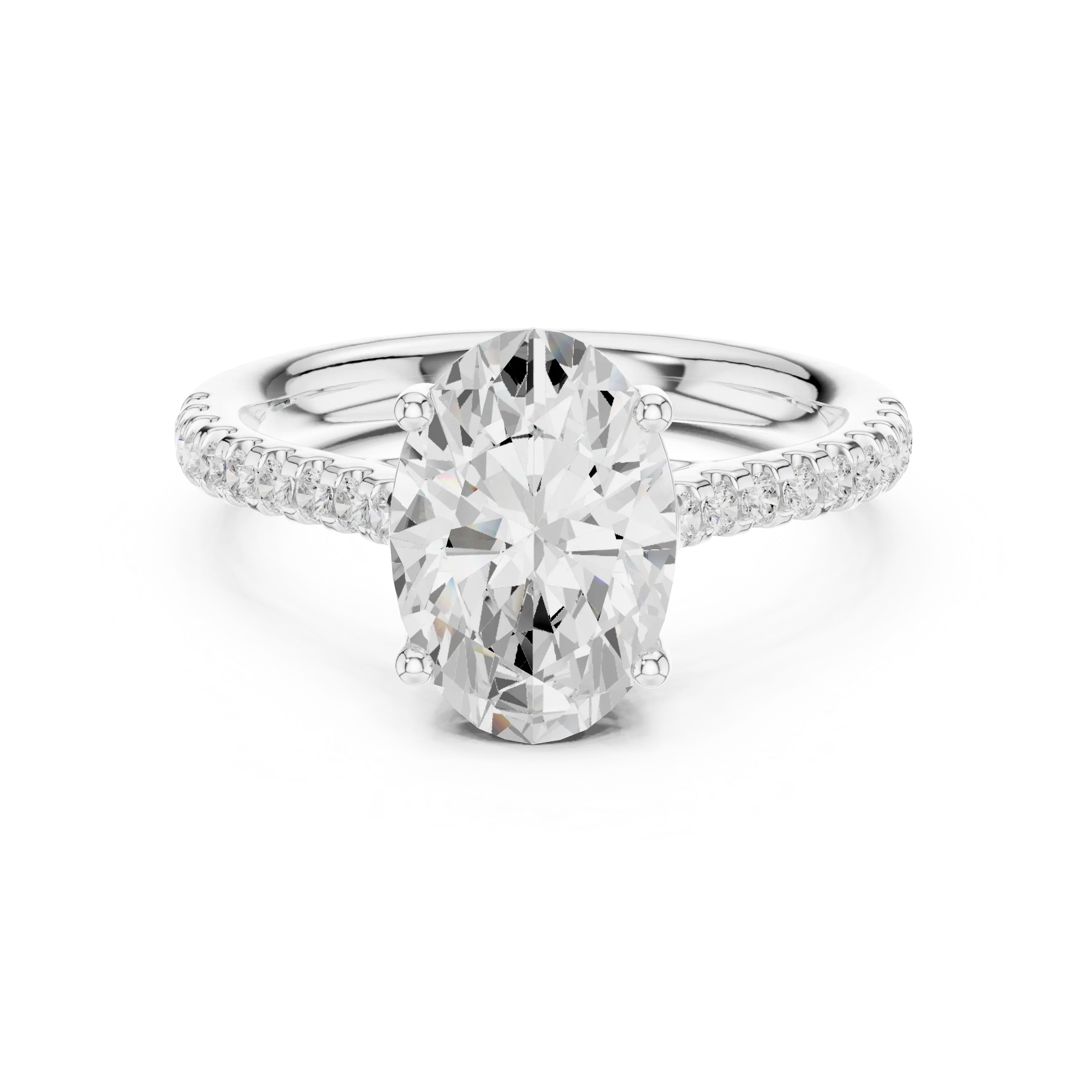 MJR077 - Oval Cut Hidden Halo Encrusted Collar Ring