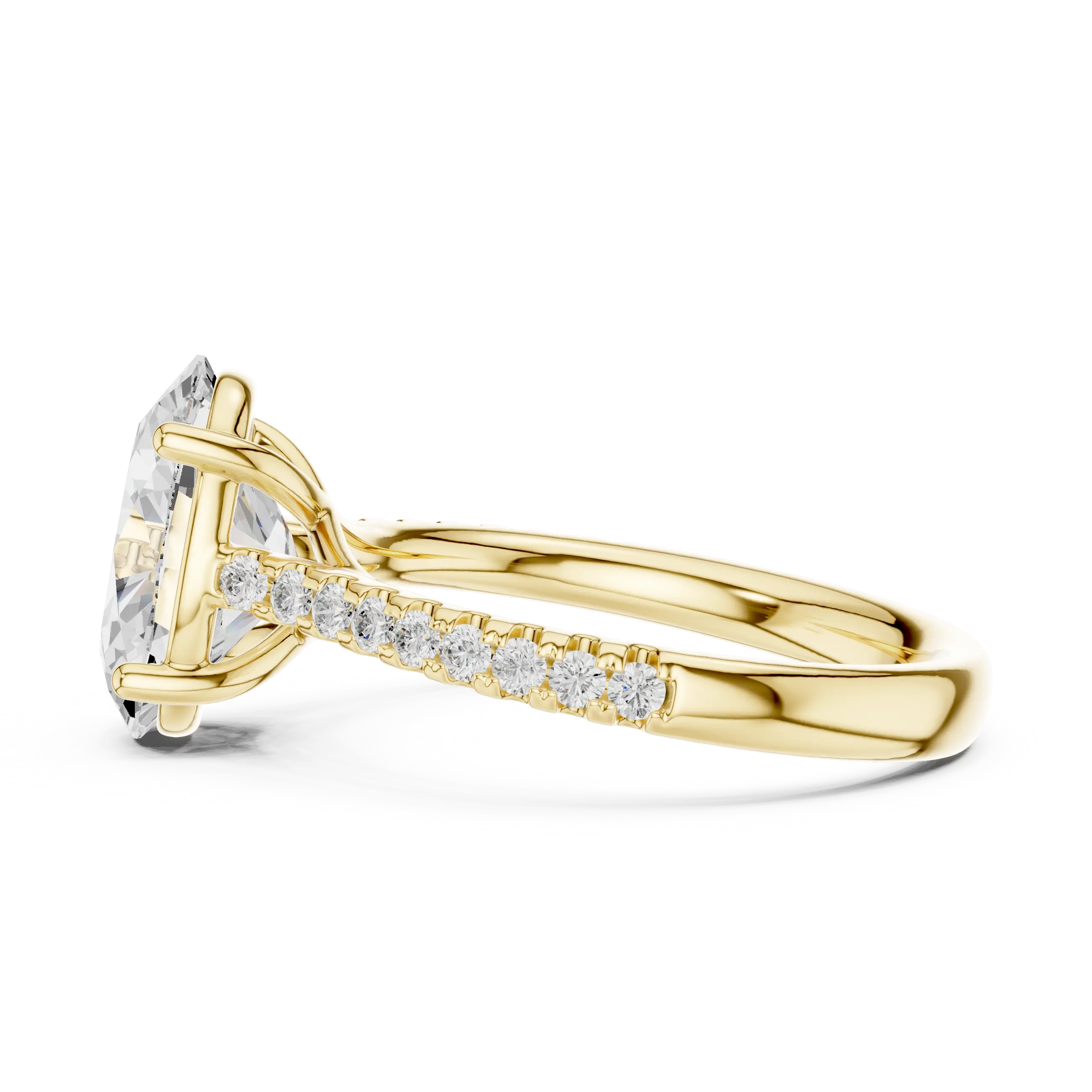 MJR077 - Oval Cut Hidden Halo Encrusted Collar Ring