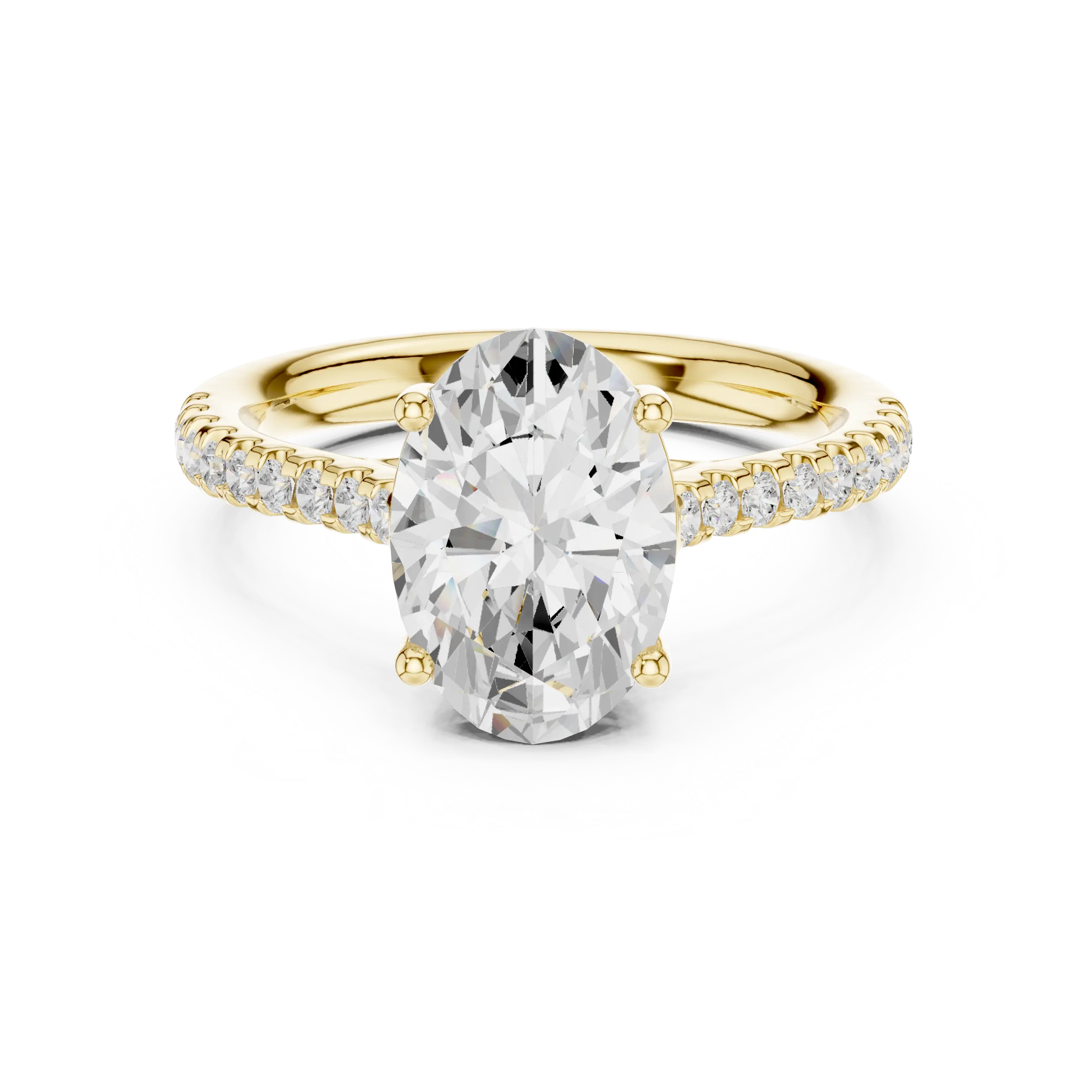 MJR077 - Oval Cut Hidden Halo Encrusted Collar Ring