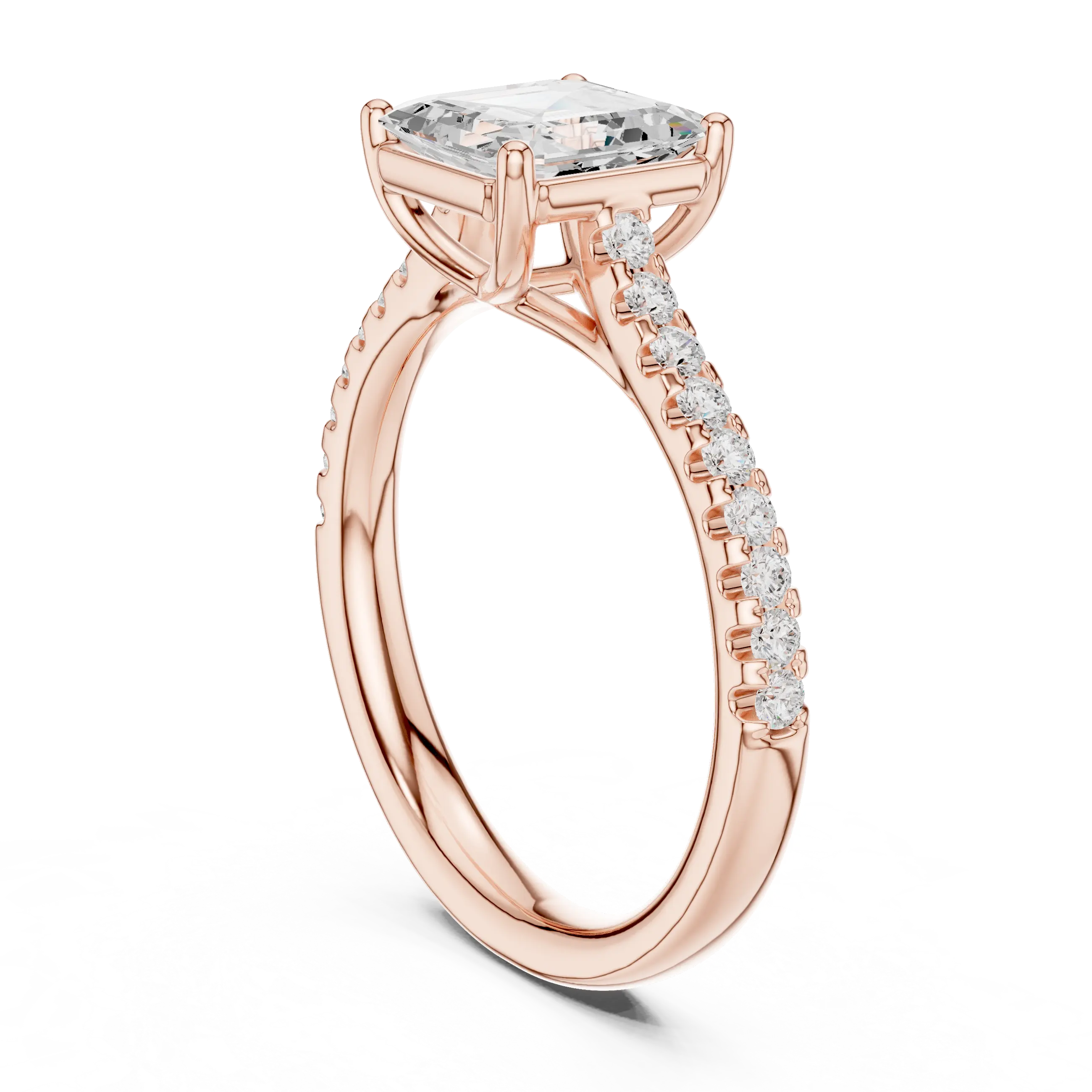 MJR078 - Asscher Cut Hidden Halo Encrusted Collar Ring