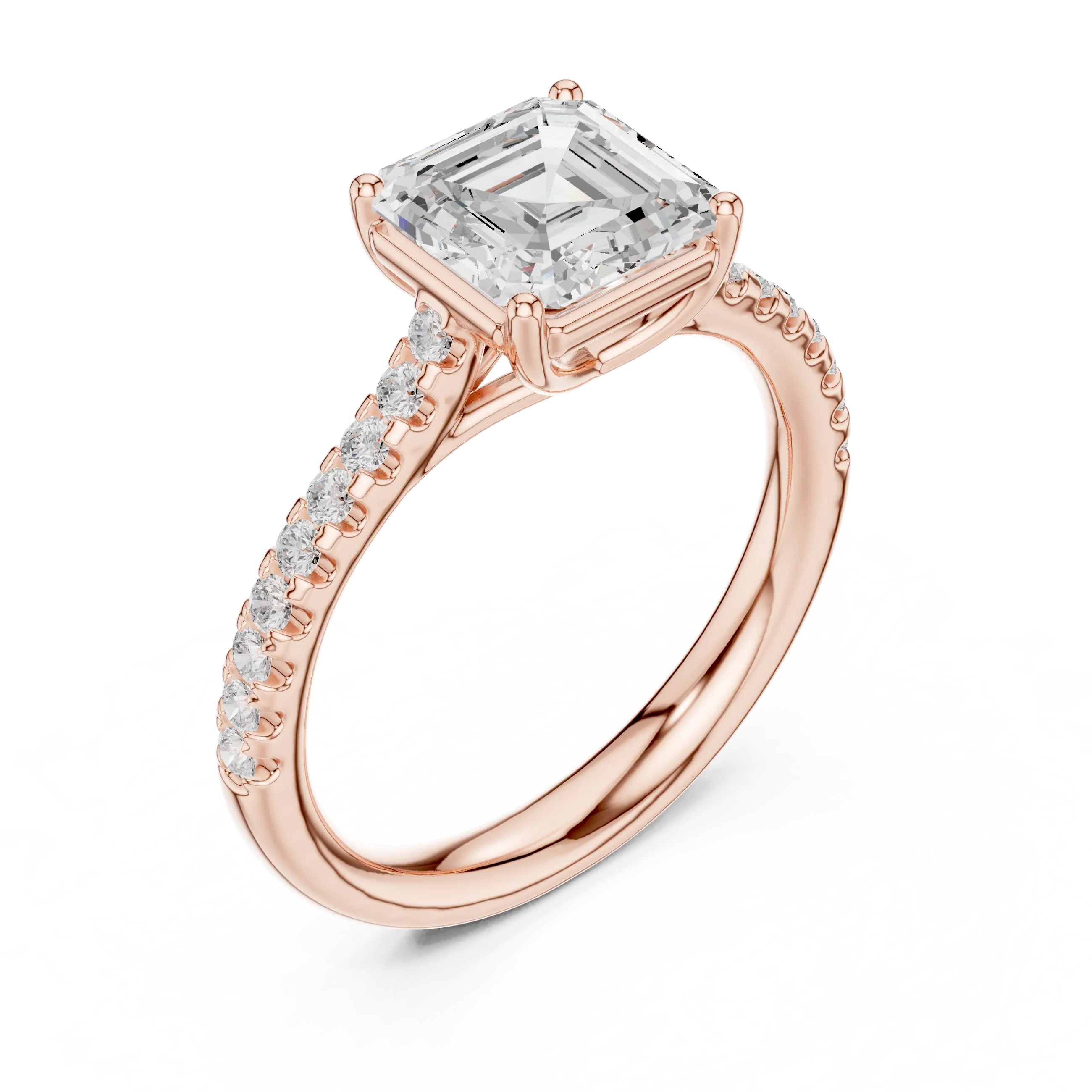 MJR078 - Asscher Cut Hidden Halo Encrusted Collar Ring