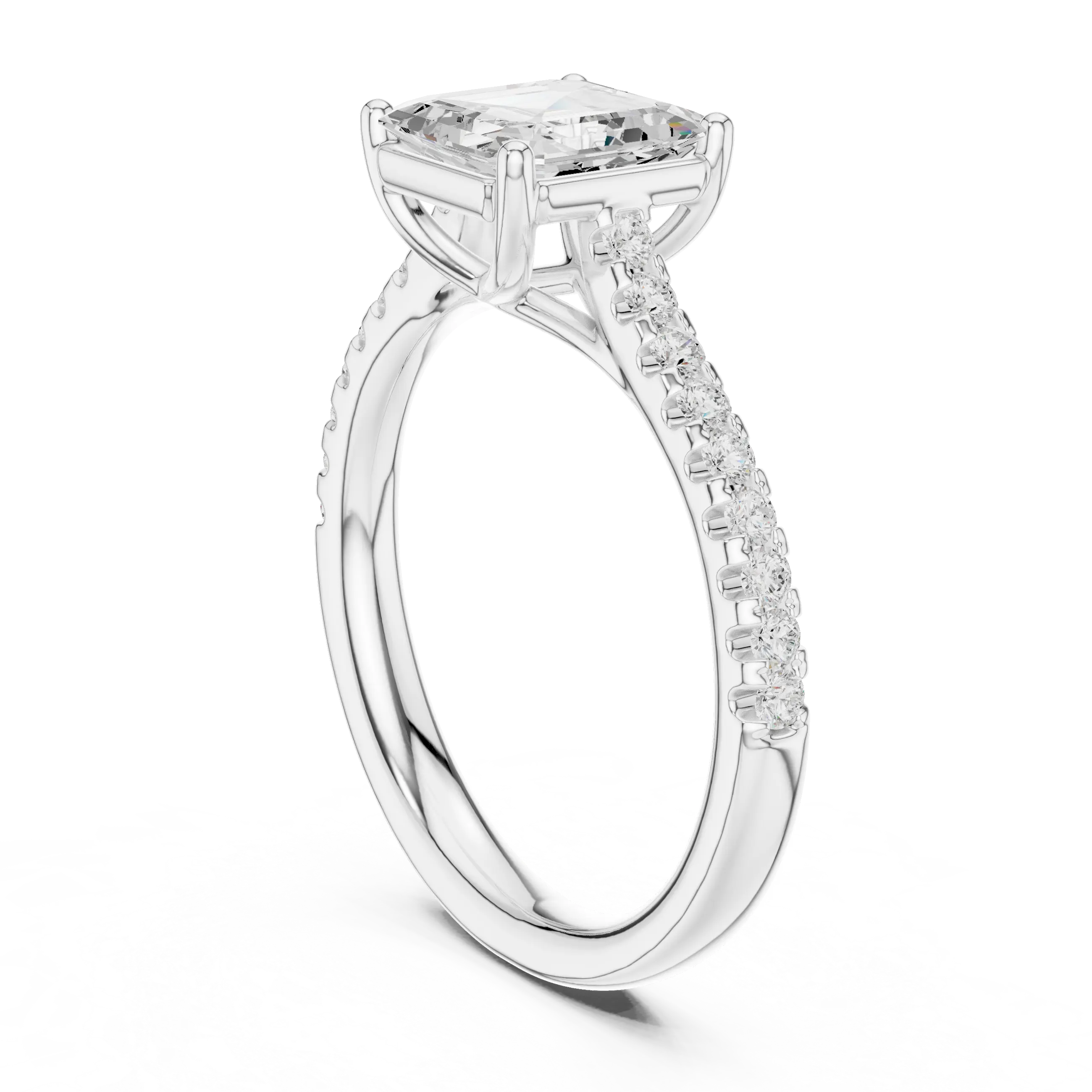 MJR078 - Asscher Cut Hidden Halo Encrusted Collar Ring