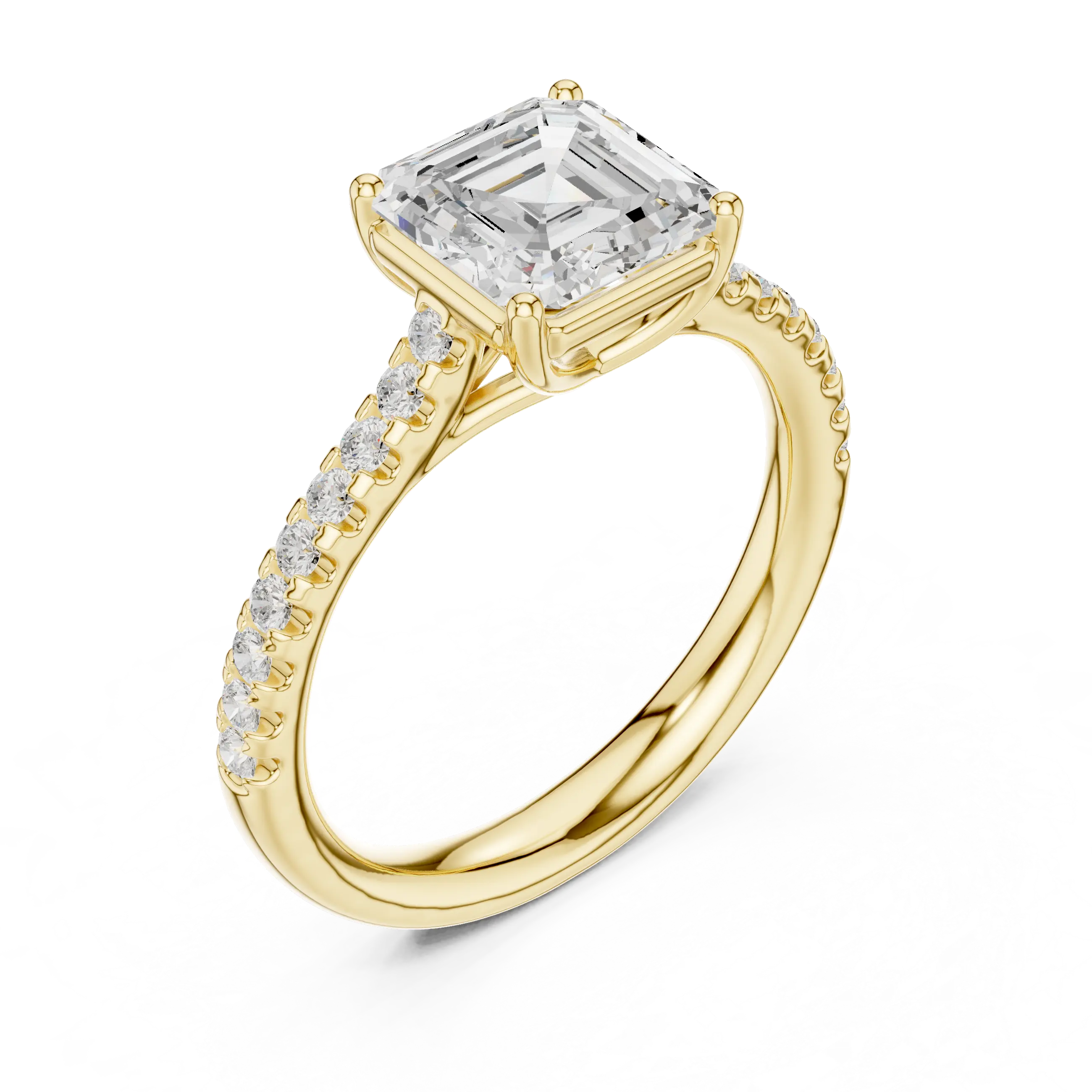 MJR078 - Asscher Cut Hidden Halo Encrusted Collar Ring