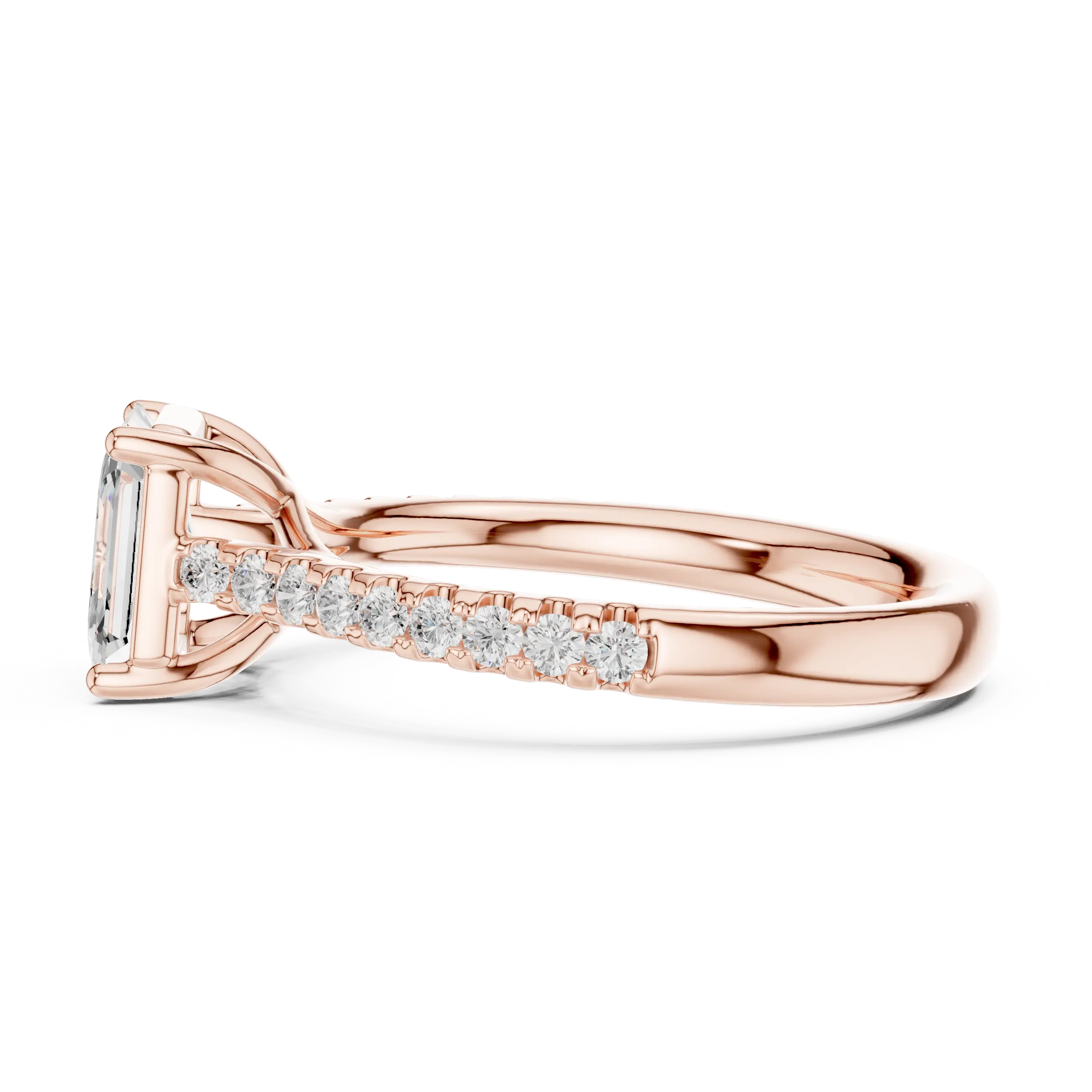 MJR078 - Asscher Cut Hidden Halo Encrusted Collar Ring