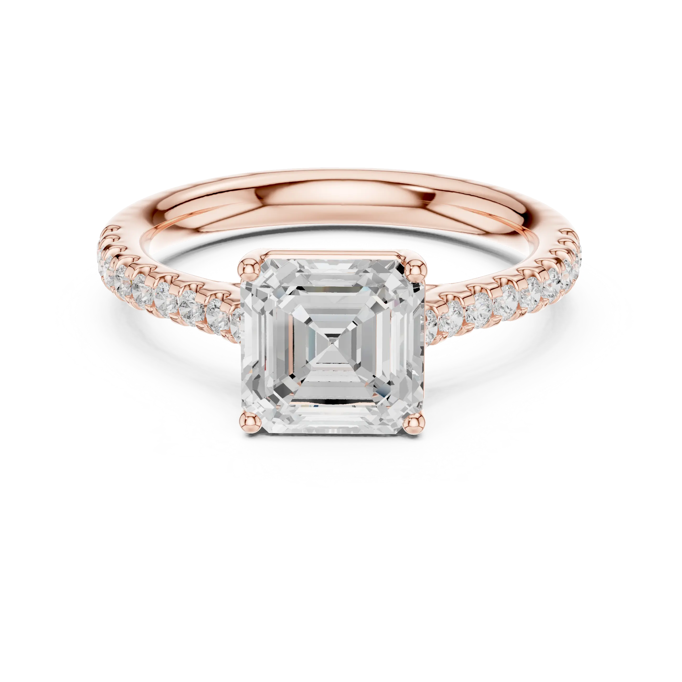 MJR078 - Asscher Cut Hidden Halo Encrusted Collar Ring