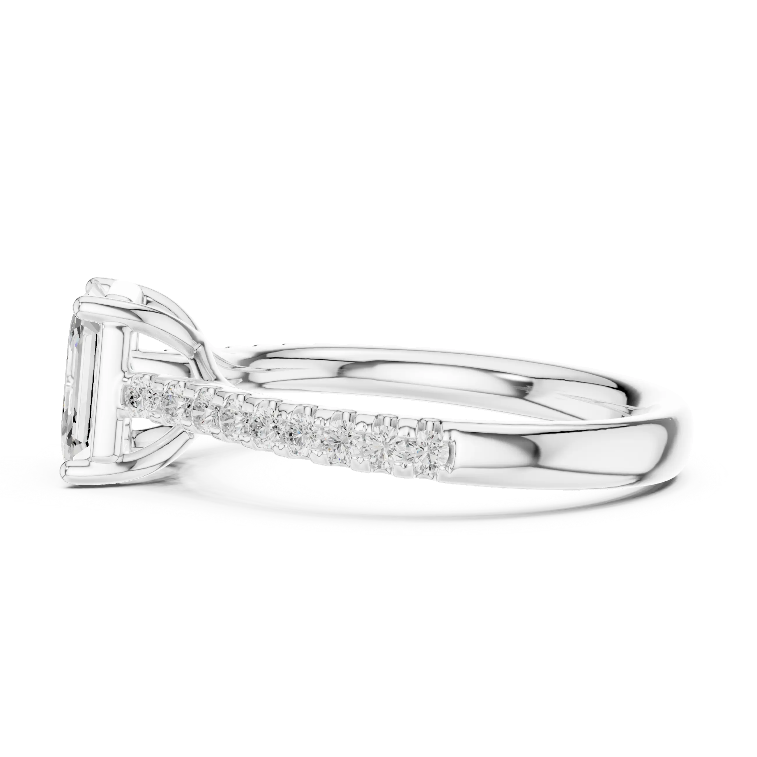 MJR078 - Asscher Cut Hidden Halo Encrusted Collar Ring