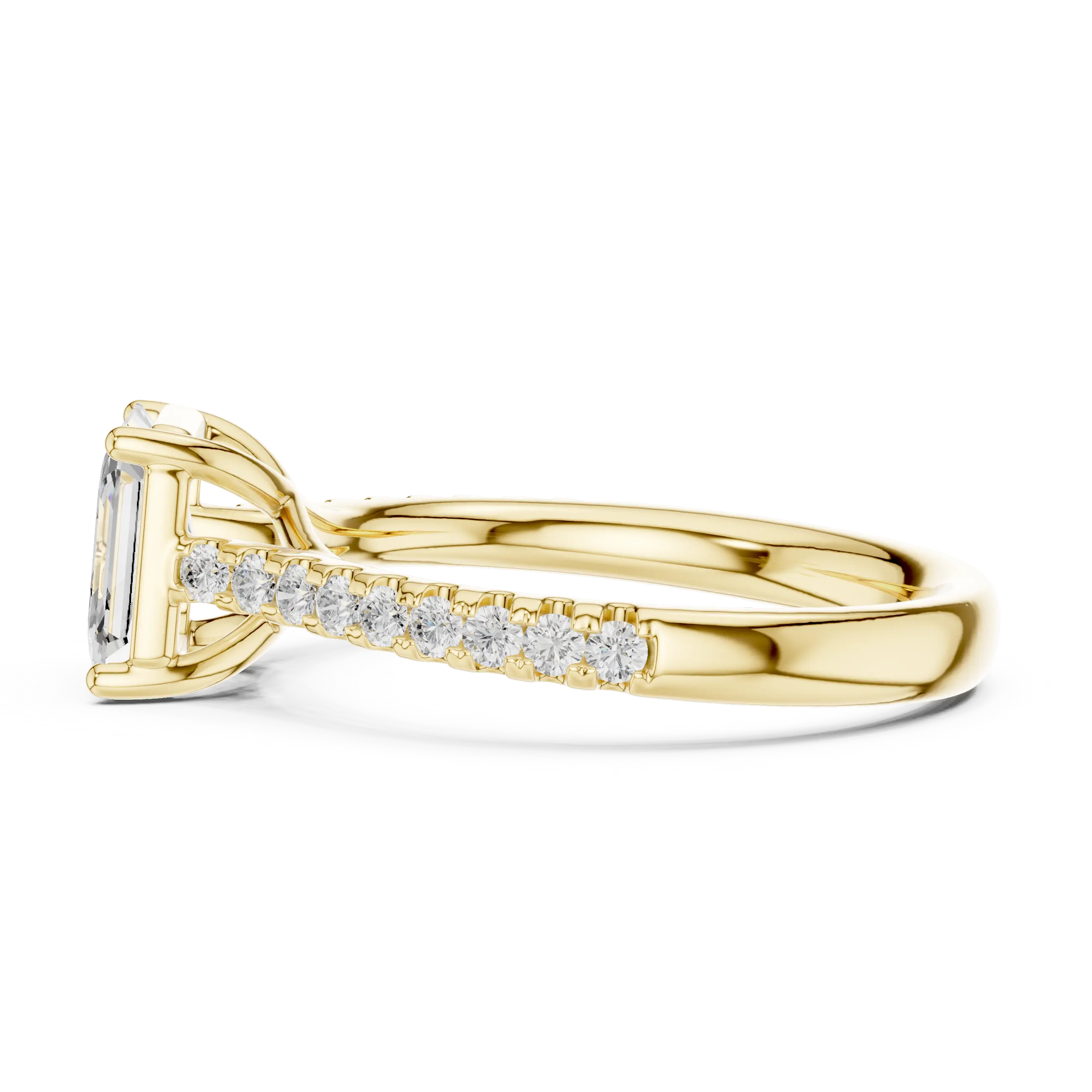 MJR078 - Asscher Cut Hidden Halo Encrusted Collar Ring
