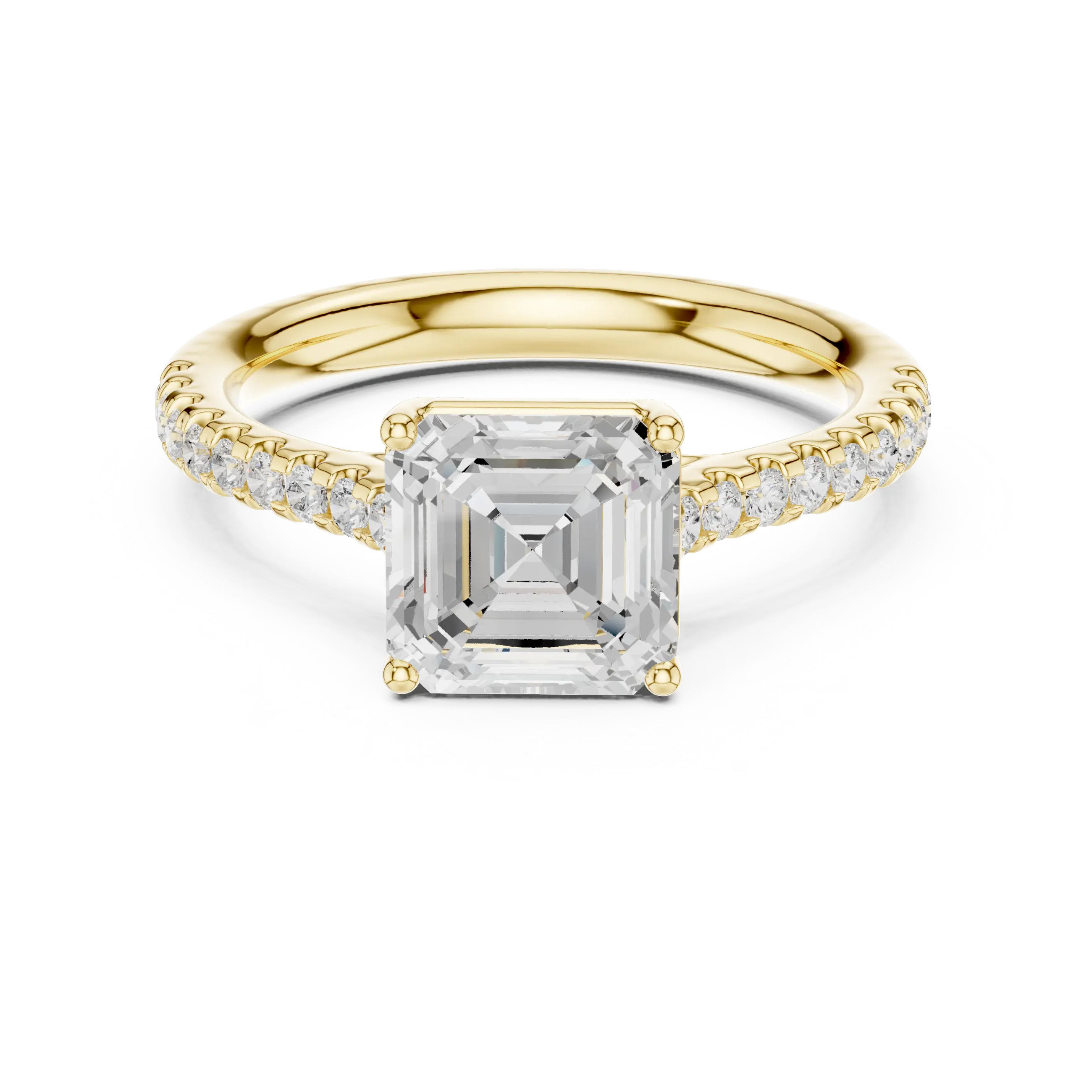 MJR078 - Asscher Cut Hidden Halo Encrusted Collar Ring