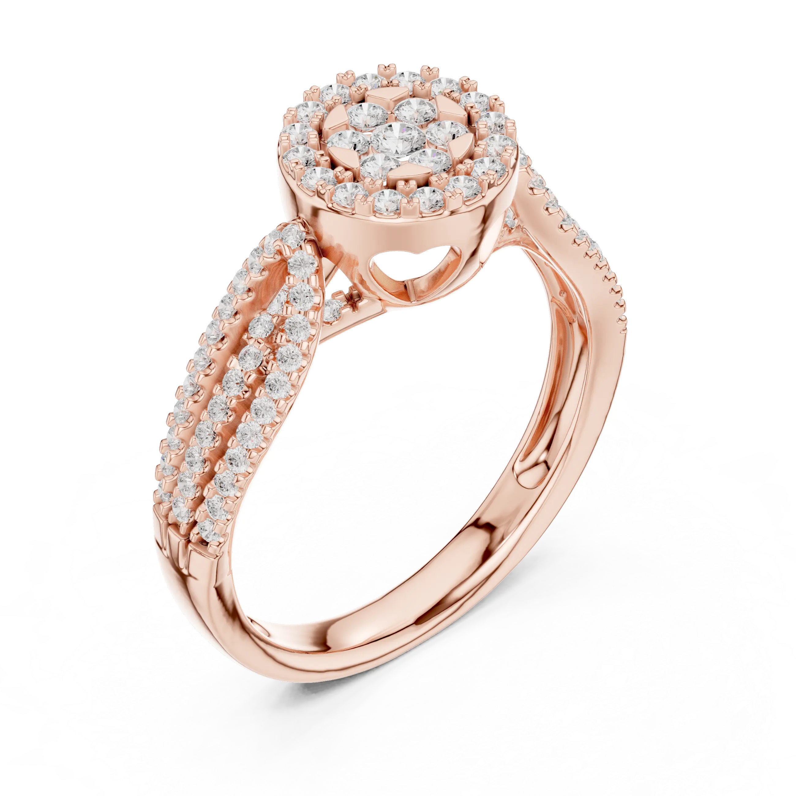 MJCLS3 - Floral Cluster Round Cut Statement Ring