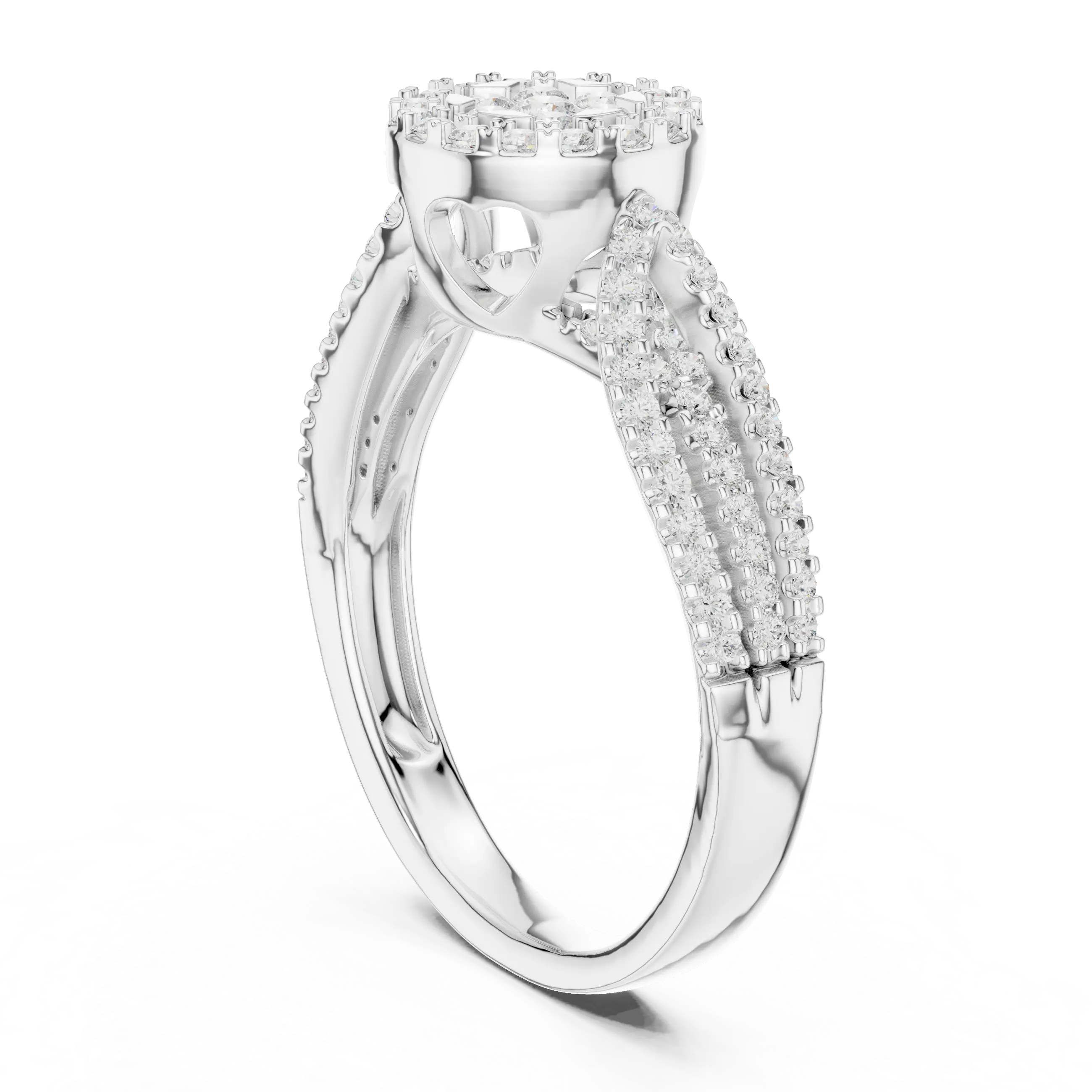 MJCLS3 - Floral Cluster Round Cut Statement Ring