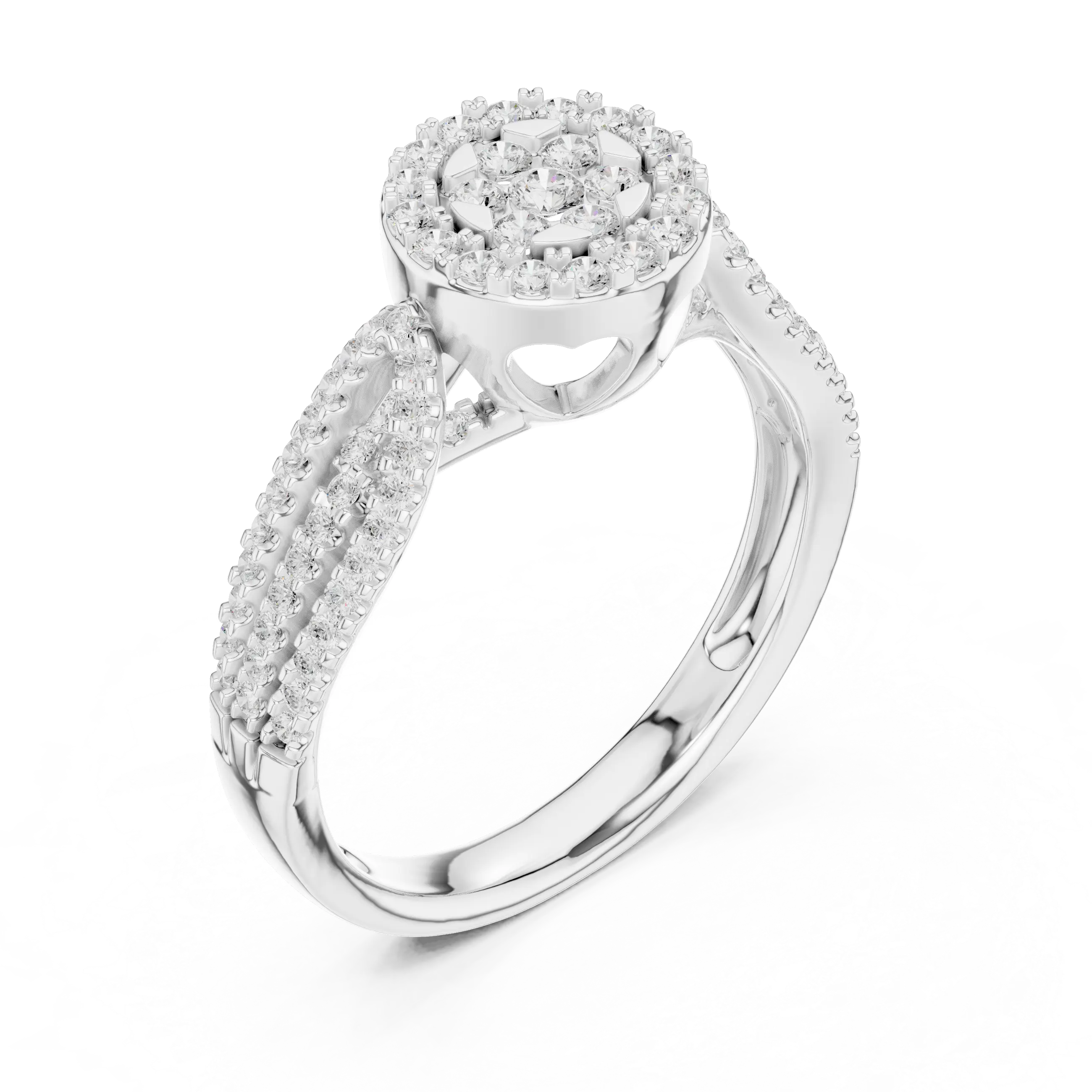 MJCLS3 - Floral Cluster Round Cut Statement Ring
