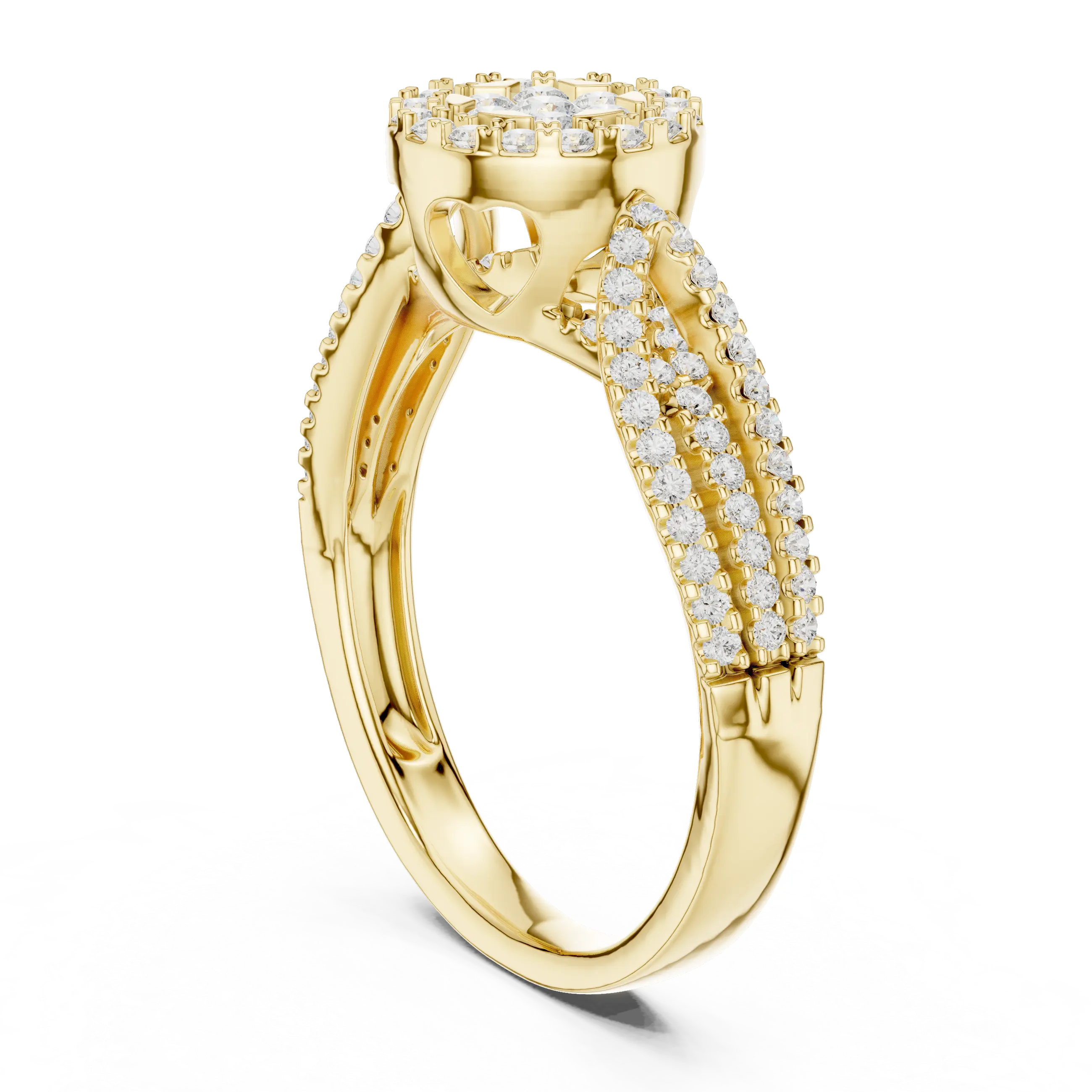 MJCLS3 - Floral Cluster Round Cut Statement Ring