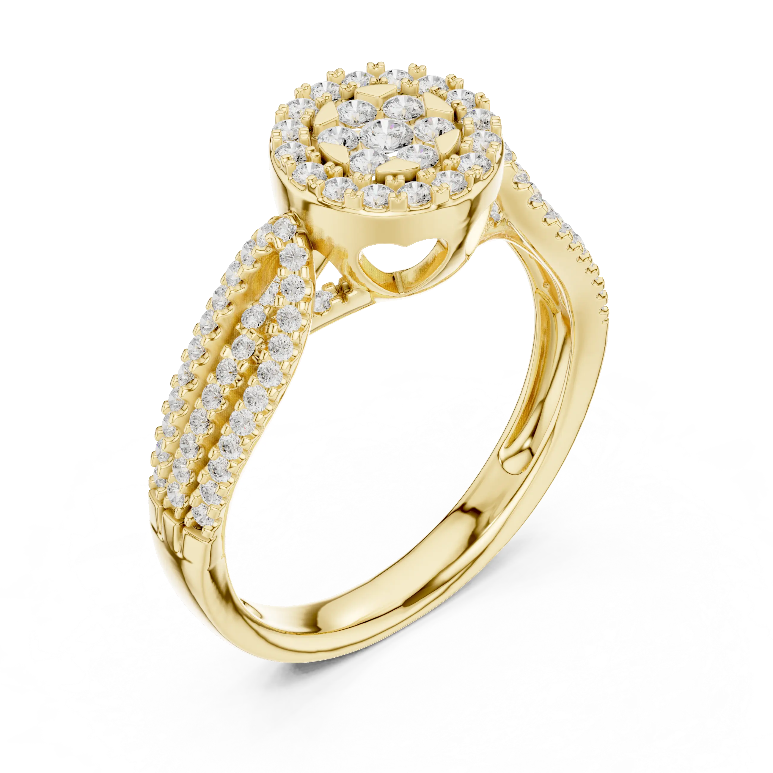 MJCLS3 - Floral Cluster Round Cut Statement Ring