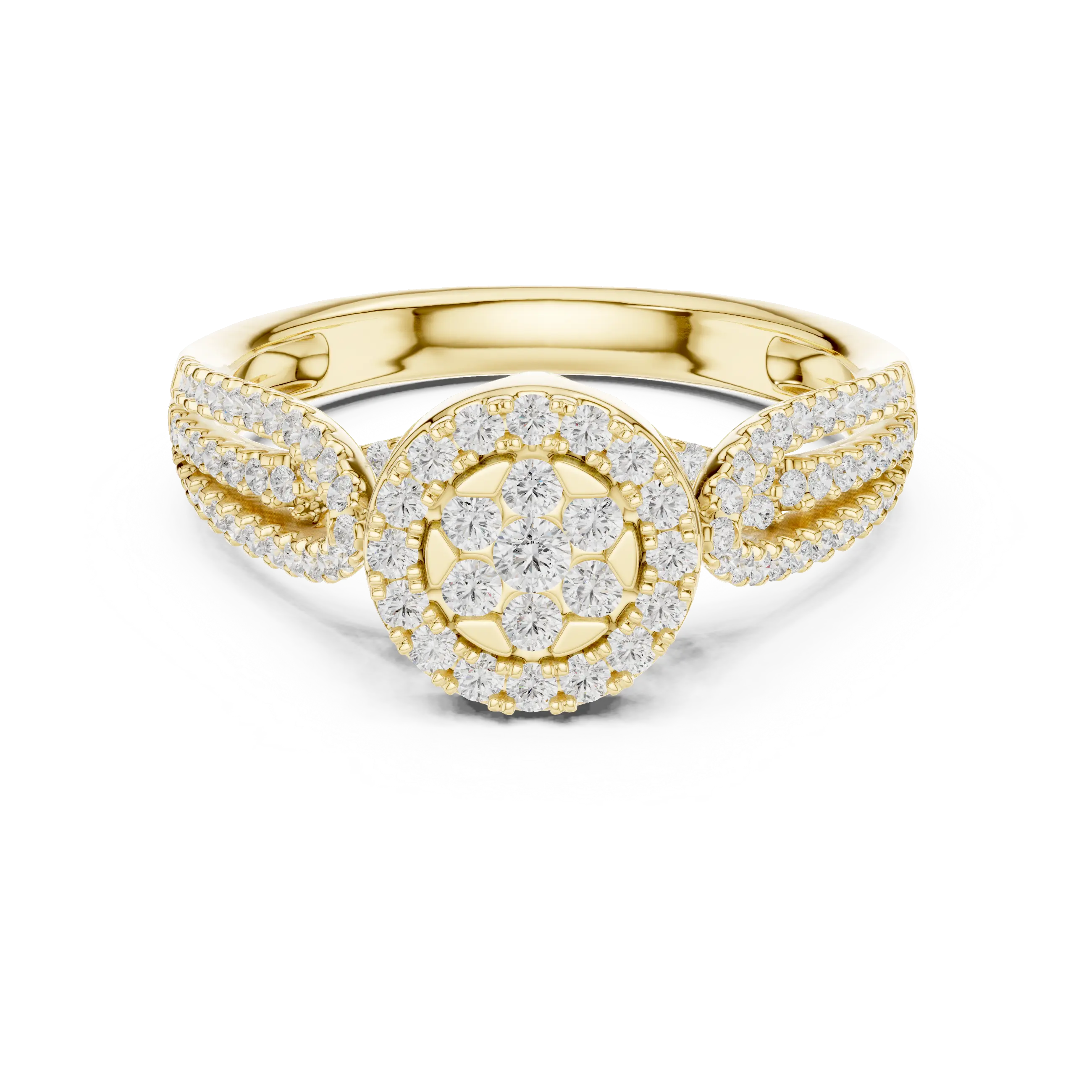 MJCLS3 - Floral Cluster Round Cut Statement Ring