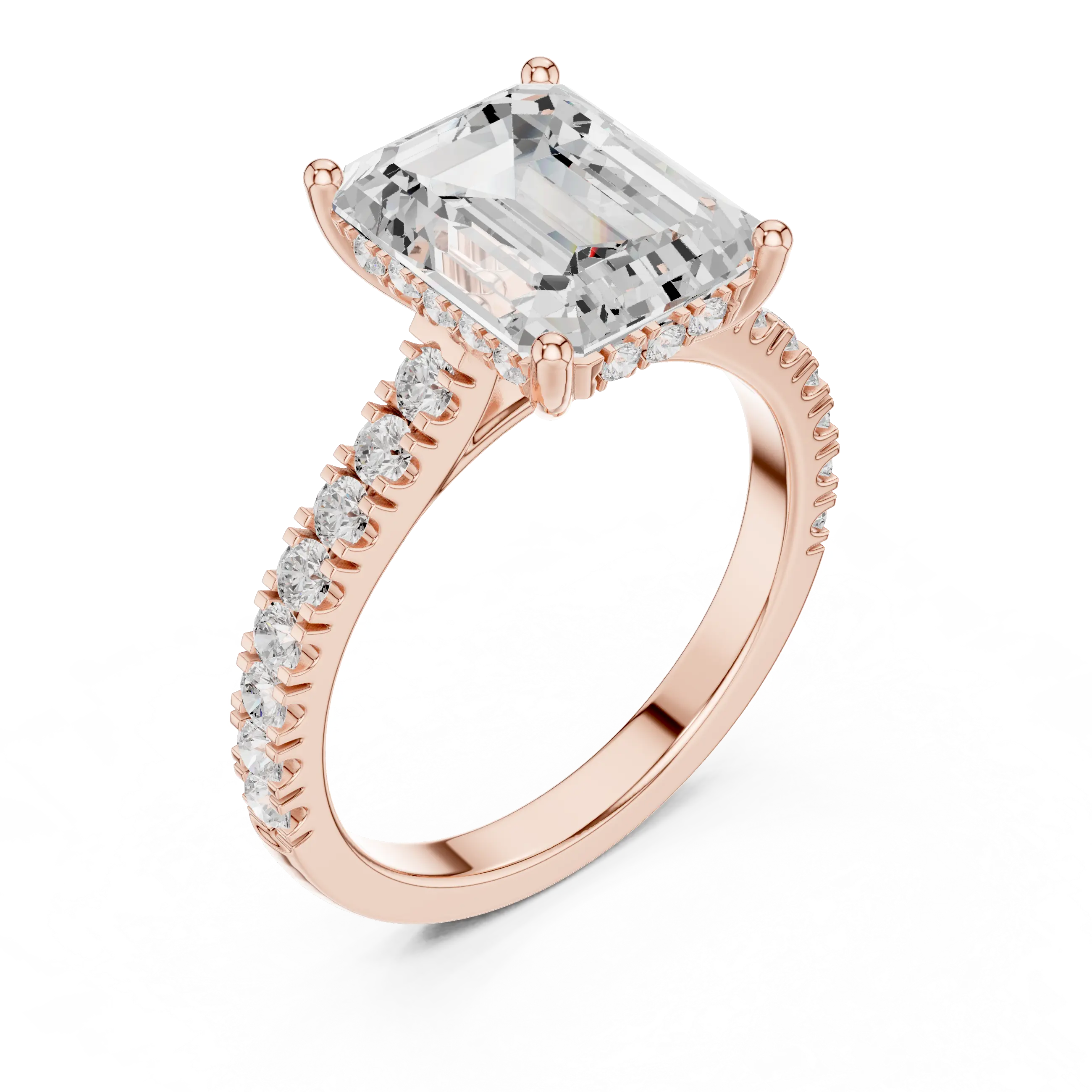 MJR0154 - Step-Cut Emerald Solitaire with Under-Gallery Halo